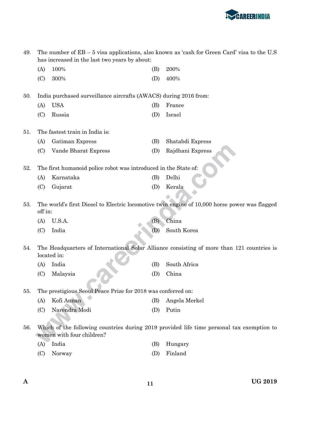CLAT 2019 UG English Question Paper - Page 10