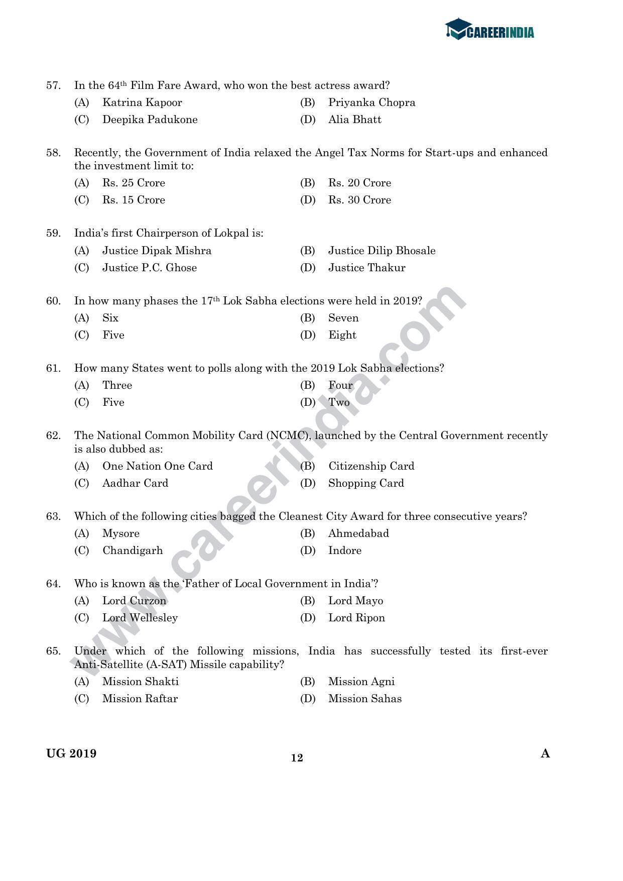 CLAT 2019 UG English Question Paper - Page 11