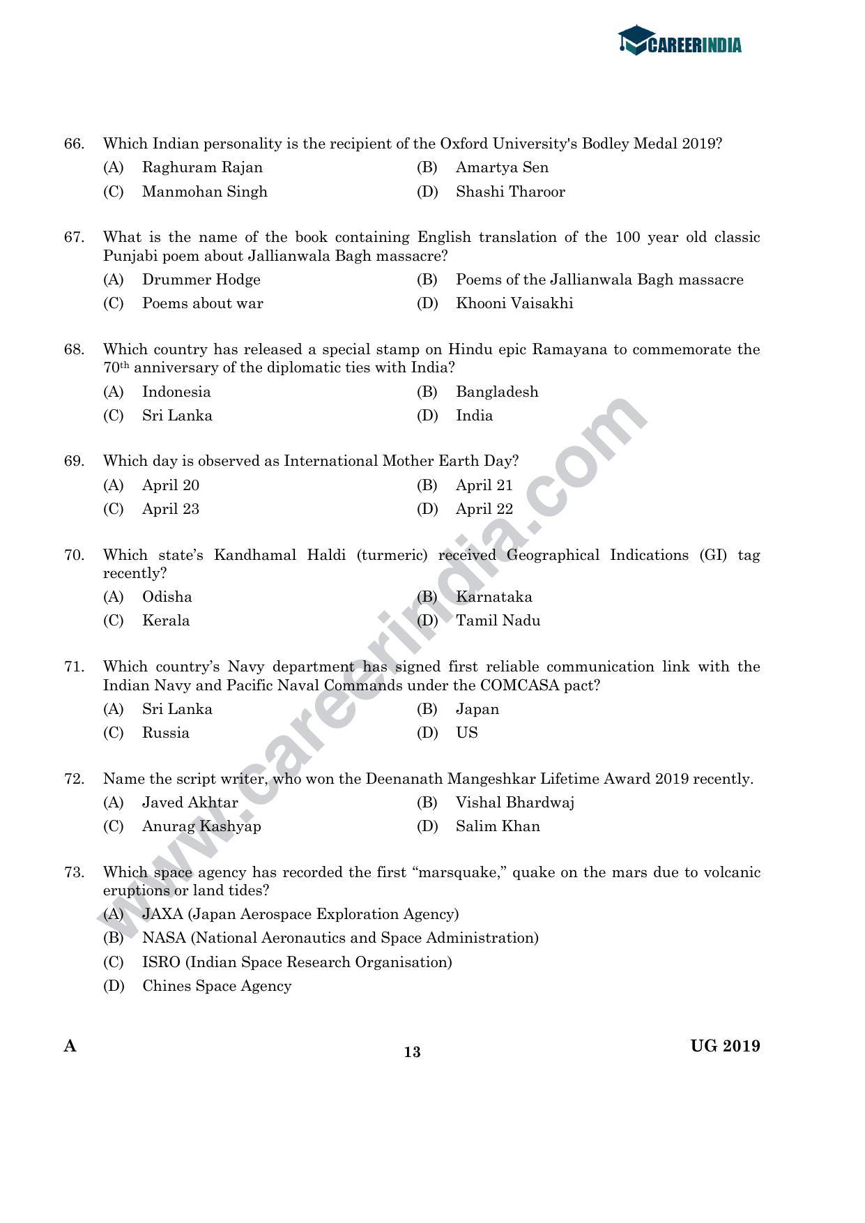 CLAT 2019 UG English Question Paper - Page 12