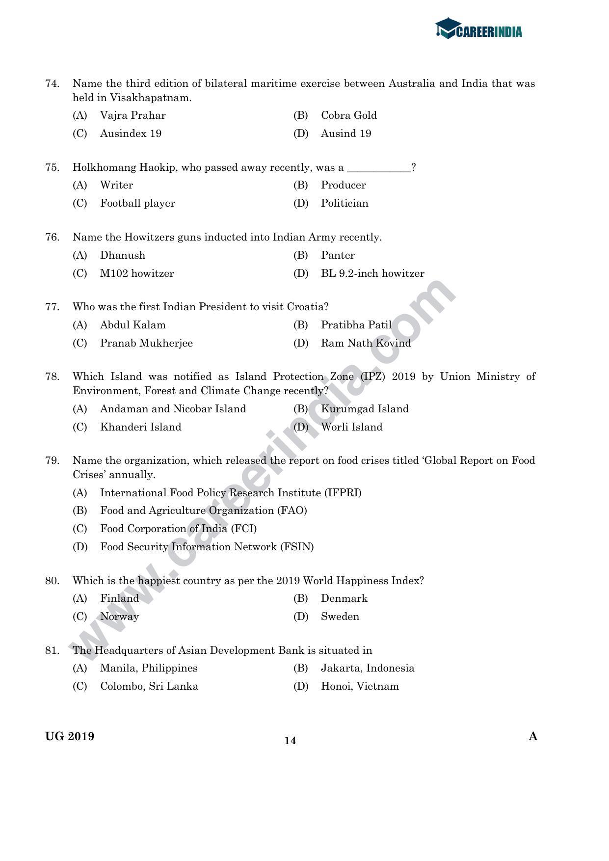 CLAT 2019 UG English Question Paper - Page 13