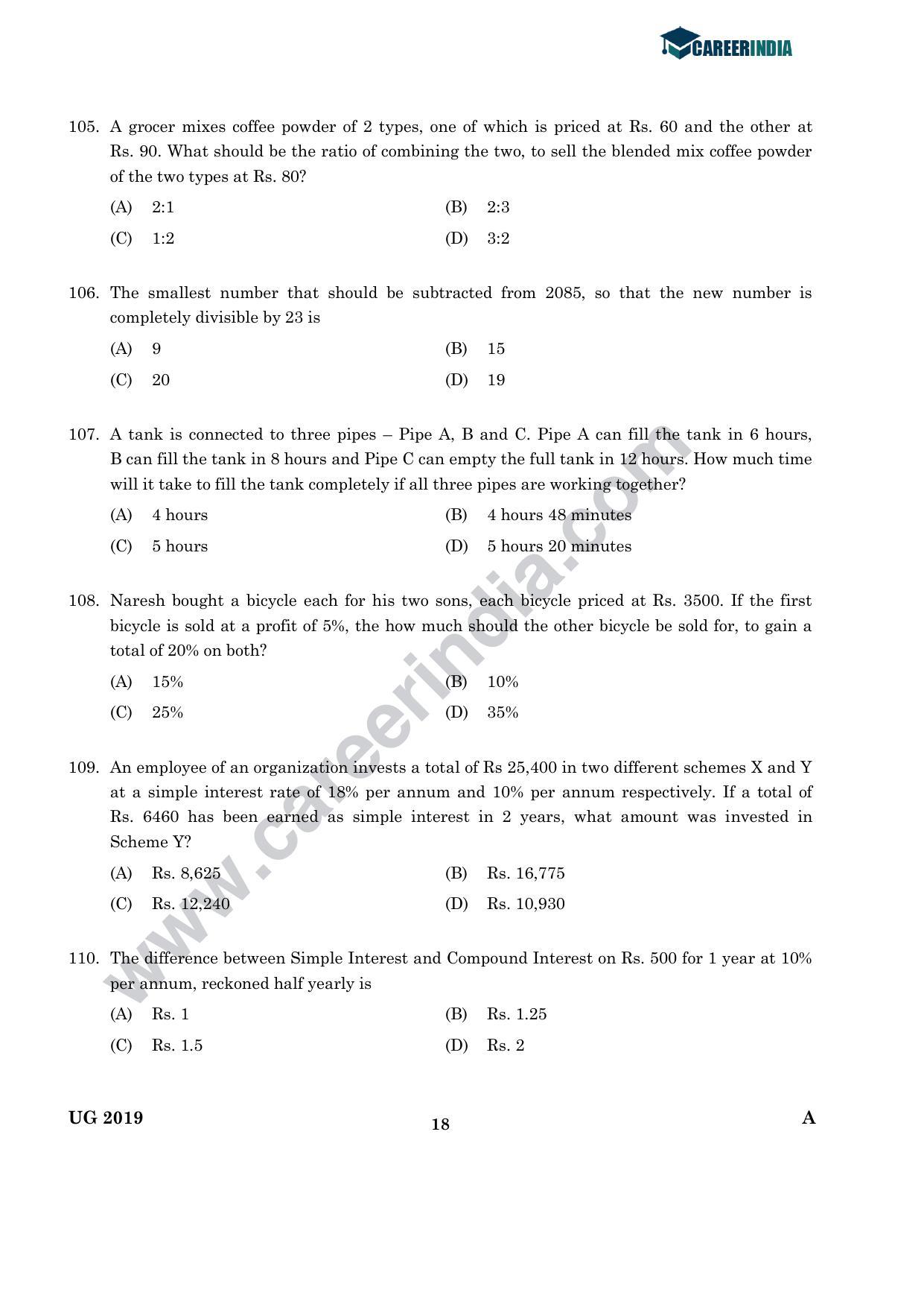 CLAT 2019 UG English Question Paper - Page 17