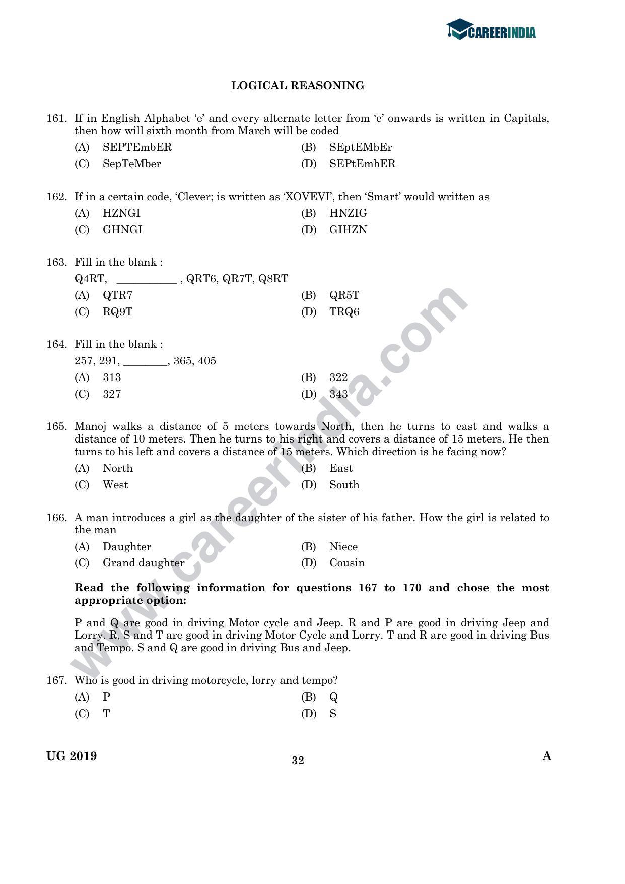 CLAT 2019 UG English Question Paper - Page 31