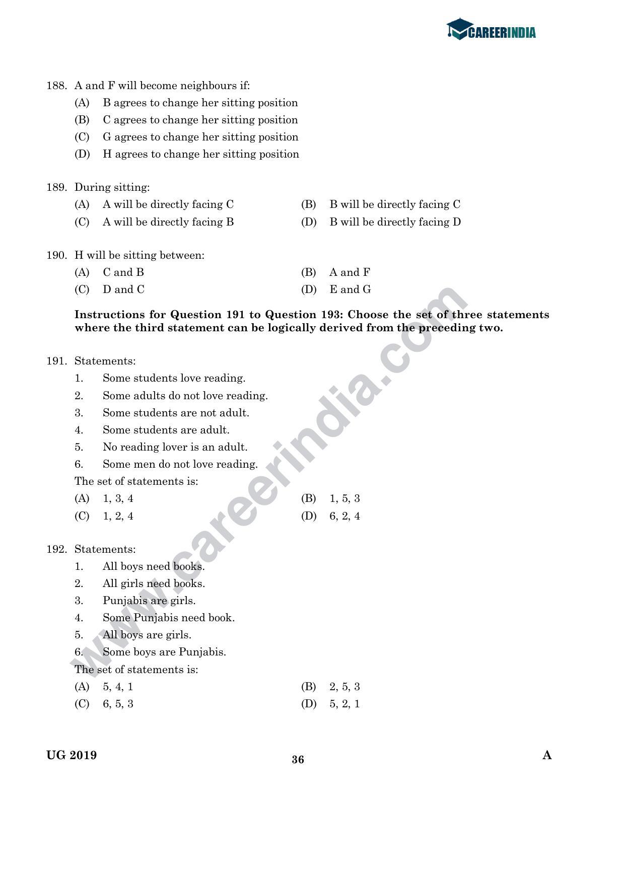 CLAT 2019 UG English Question Paper - Page 35