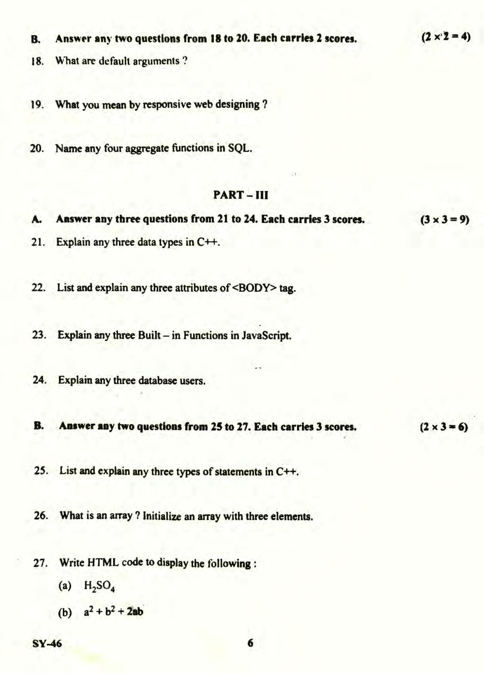  Kerala Plus Two 2022 Computer Application (Commerce) Question Paper - Page 6