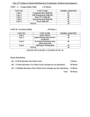 HPBOSE Class 11th Media & Entertainment Sample Question Papers 2025