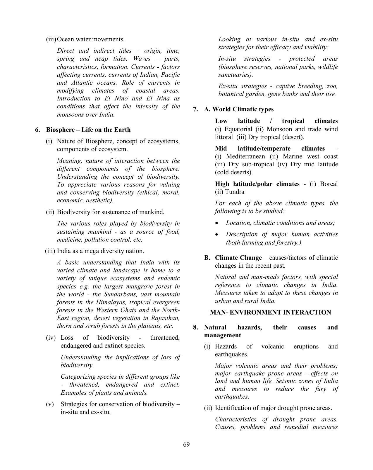 ISC Class XI & XII Geography Syllabus - Page 4
