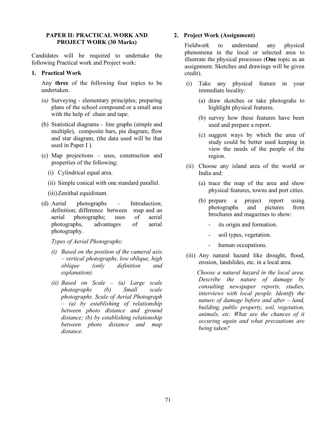 ISC Class XI & XII Geography Syllabus - Page 6