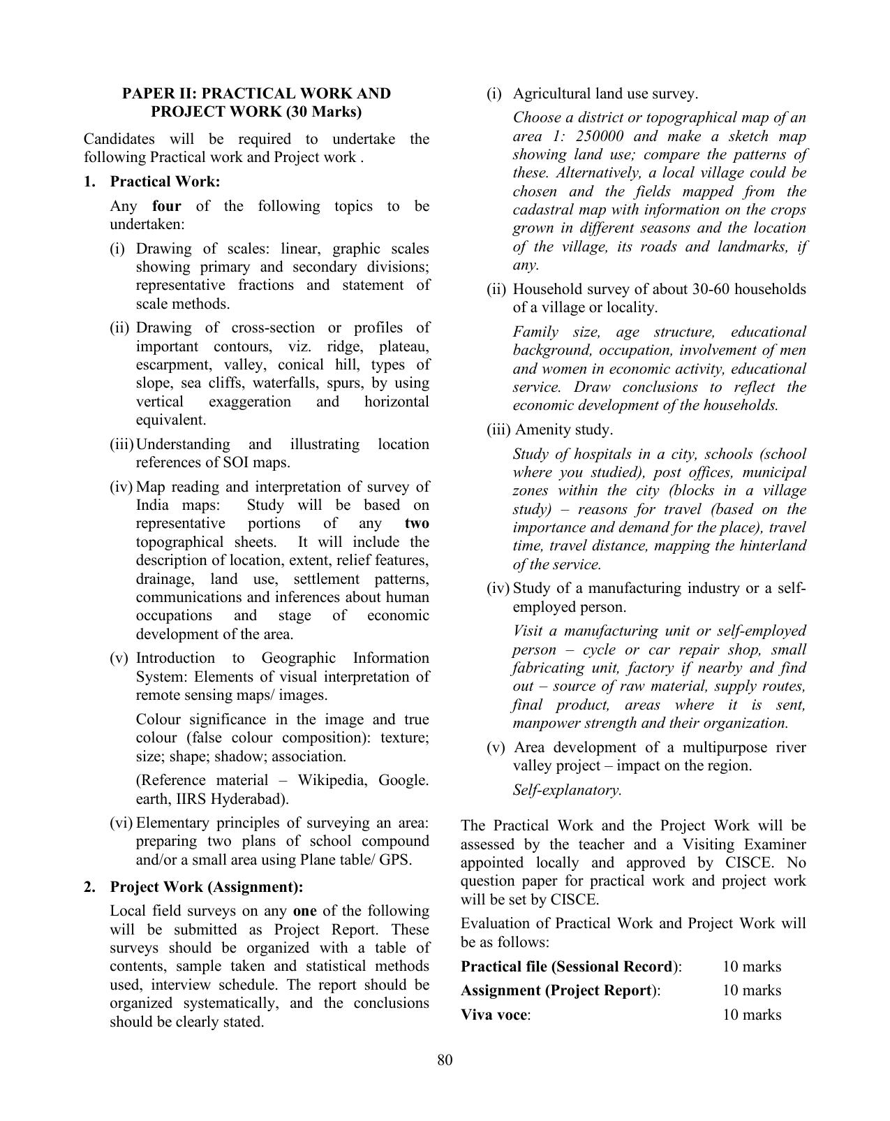 ISC Class XI & XII Geography Syllabus - Page 15