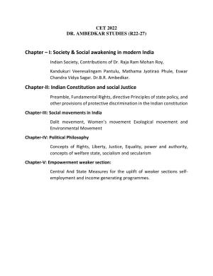 AP RCET Dr. Ambedkar Studies Syllabus