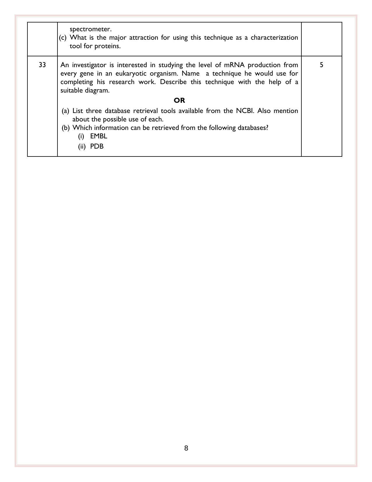 CBSE Class 12 Biotechnology Sample Paper 2024 - Page 8