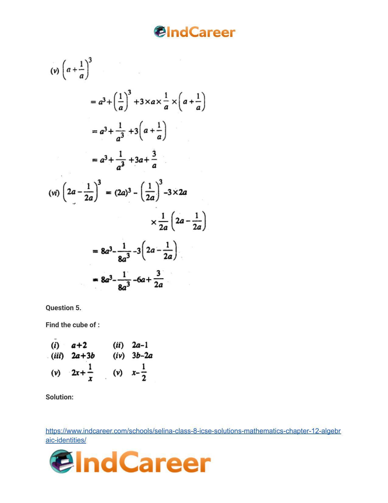 Selina Class 8 ICSE Solutions Mathematics : Chapter 12- Algebraic Identities - Page 20