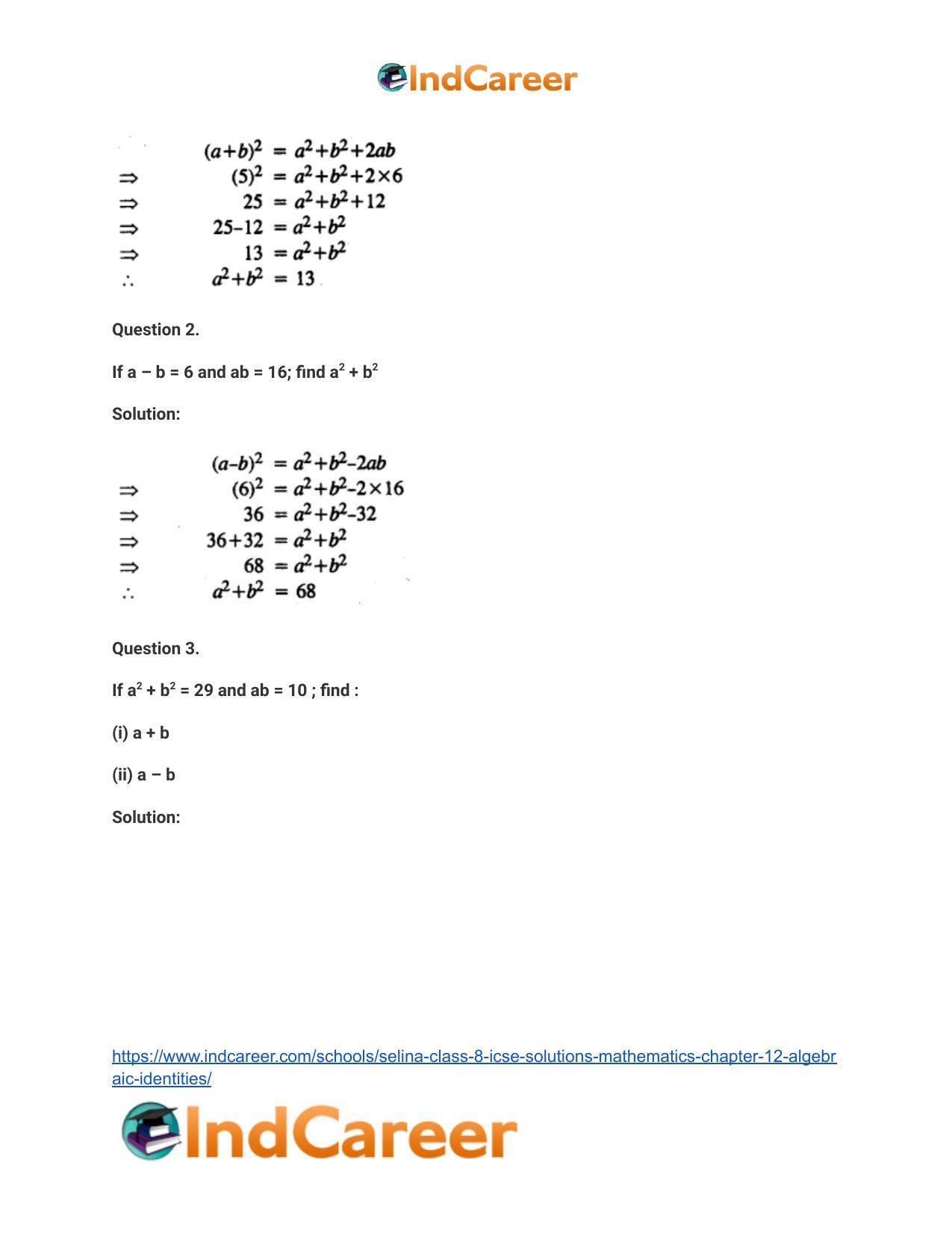 Selina Class 8 ICSE Solutions Mathematics : Chapter 12- Algebraic Identities - Page 23