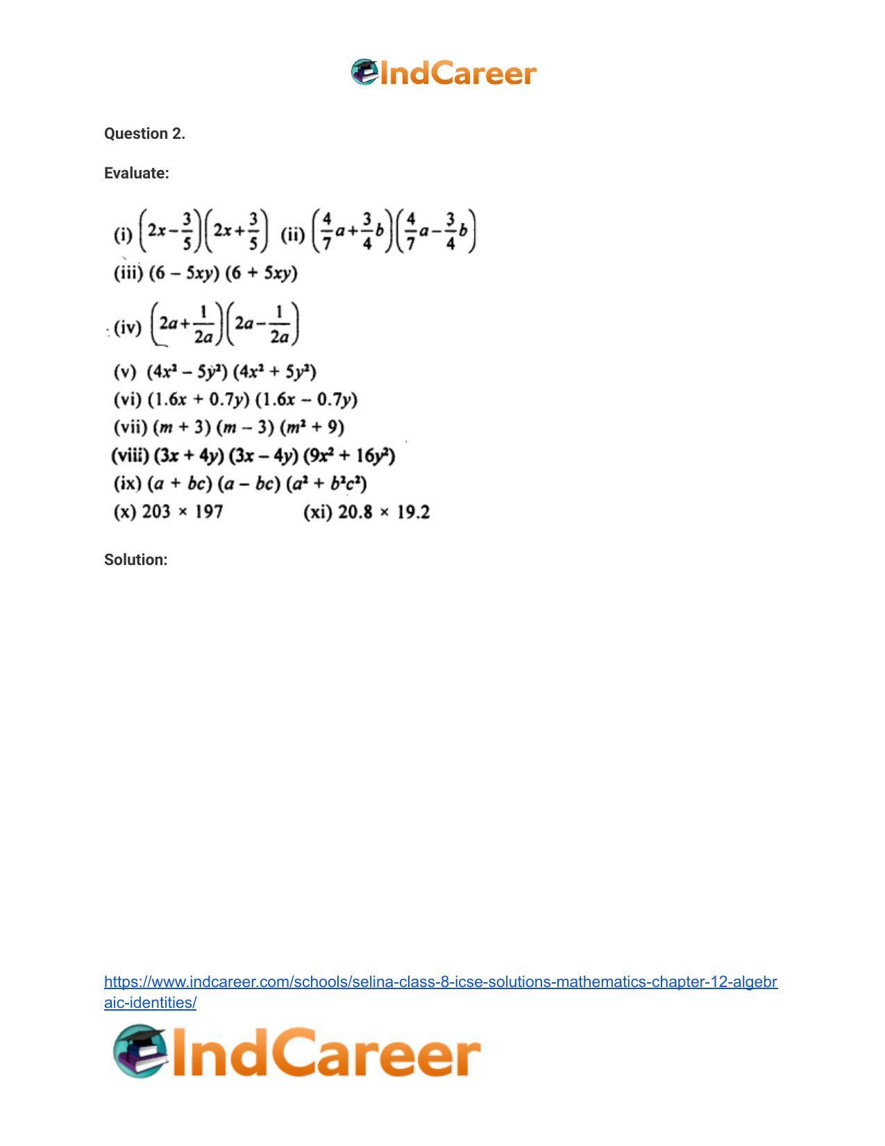 Selina Class 8 ICSE Solutions Mathematics : Chapter 12- Algebraic Identities - Page 42