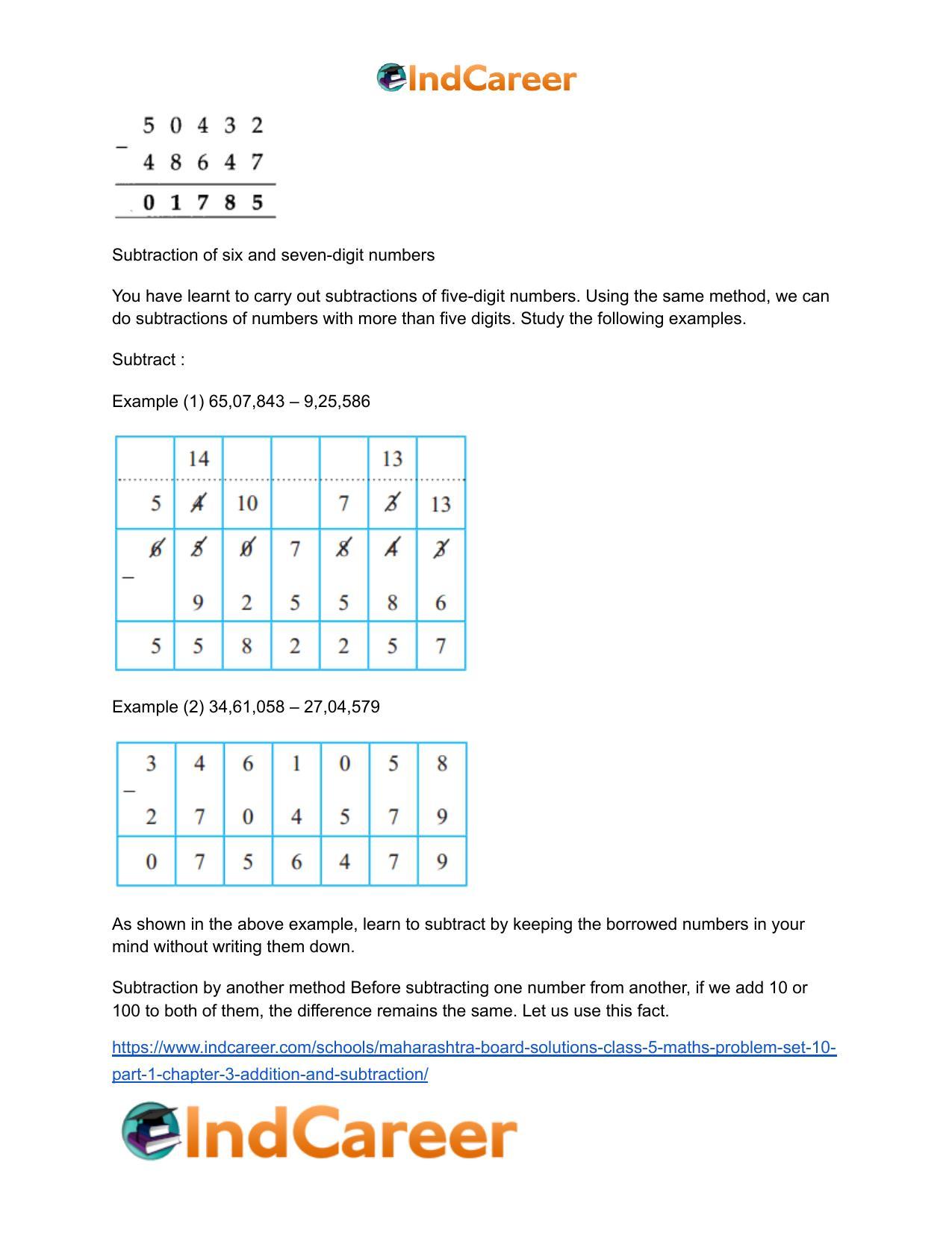 Maharashtra Board Solutions Class 5-Maths (Problem Set 10) - Part 1: Chapter 3- Addition and Subtraction - Page 5