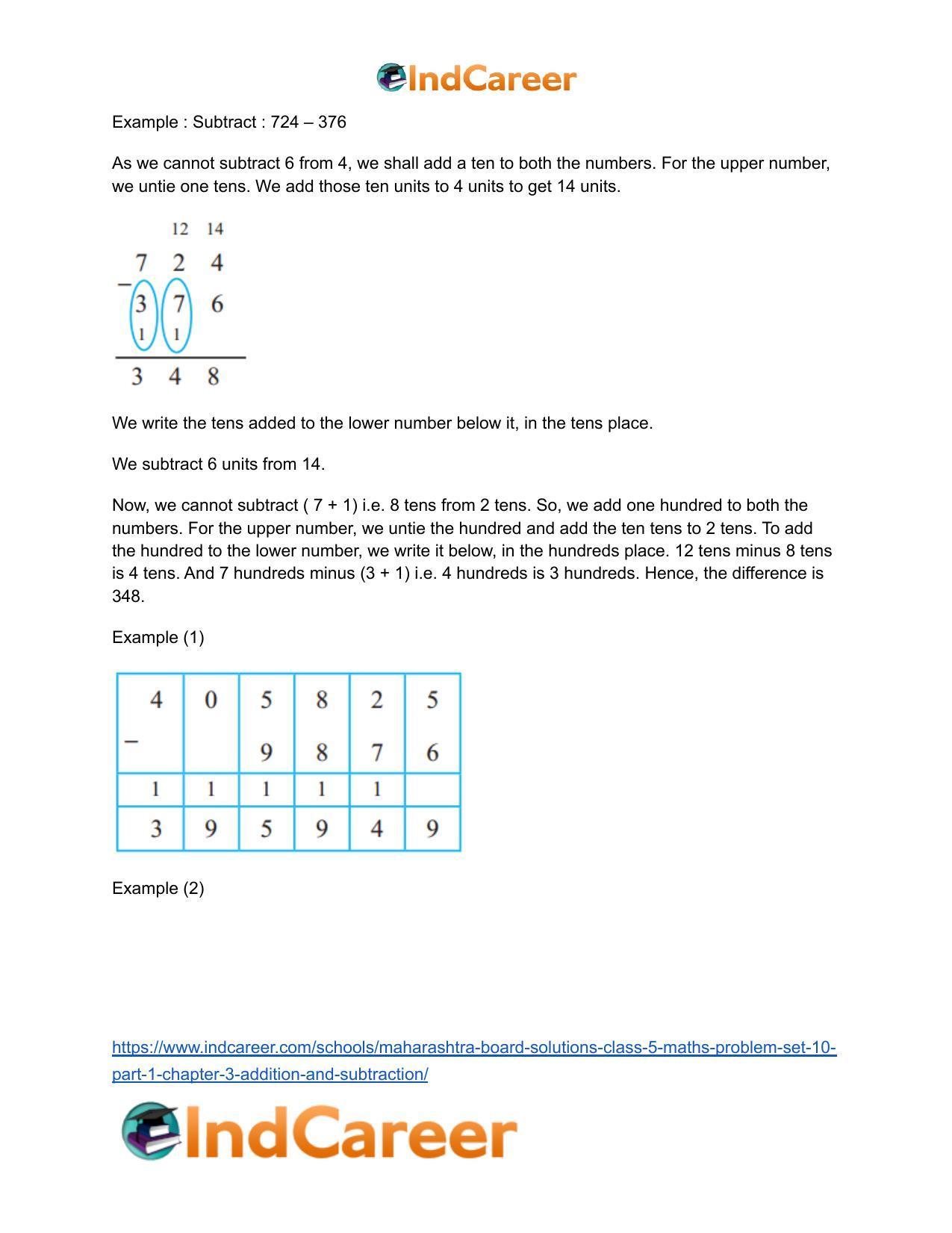 Maharashtra Board Solutions Class 5-Maths (Problem Set 10) - Part 1: Chapter 3- Addition and Subtraction - Page 6