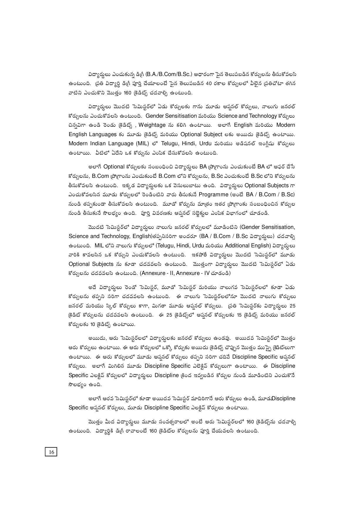 Dr. B.R. Ambedkar Open University (BRAOU) Hyderabad UG Prospectus - Page 24