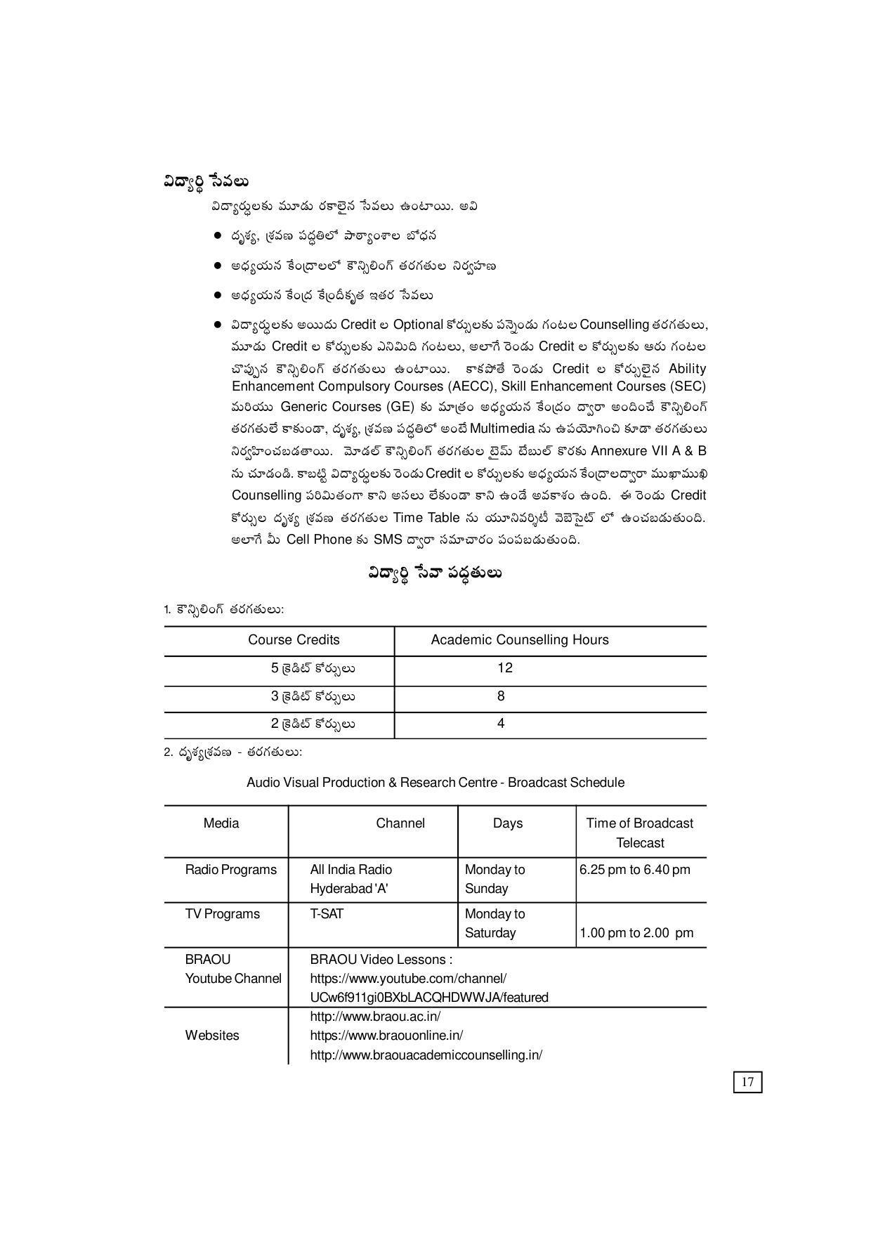 Dr. B.R. Ambedkar Open University (BRAOU) Hyderabad UG Prospectus - Page 25