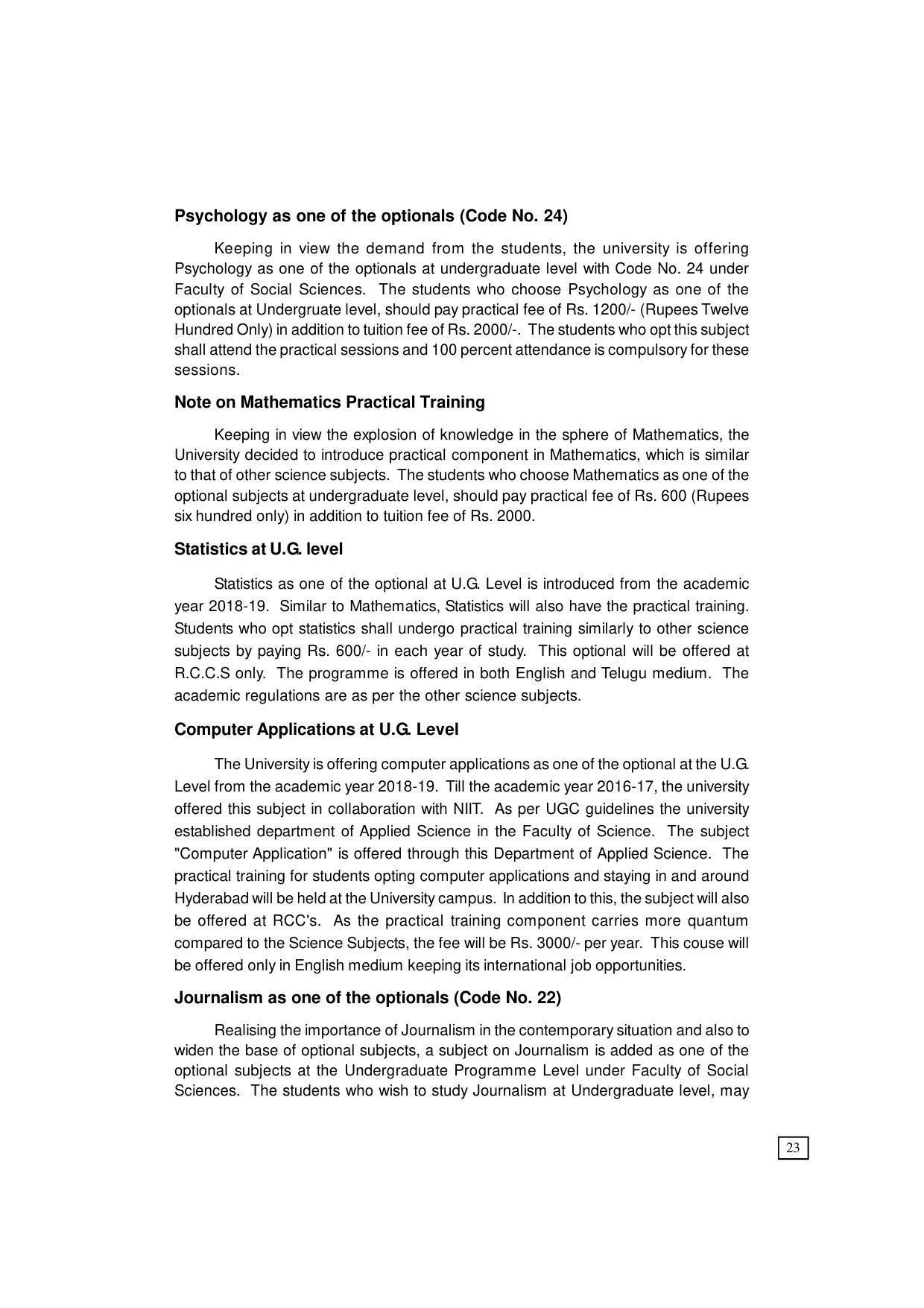 Dr. B.R. Ambedkar Open University (BRAOU) Hyderabad UG Prospectus - Page 31