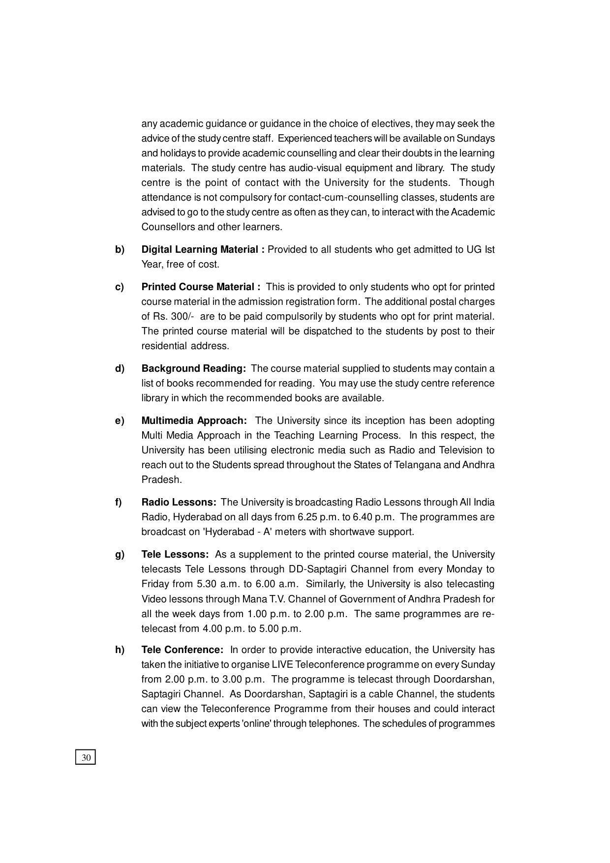 Dr. B.R. Ambedkar Open University (BRAOU) Hyderabad UG Prospectus - Page 38