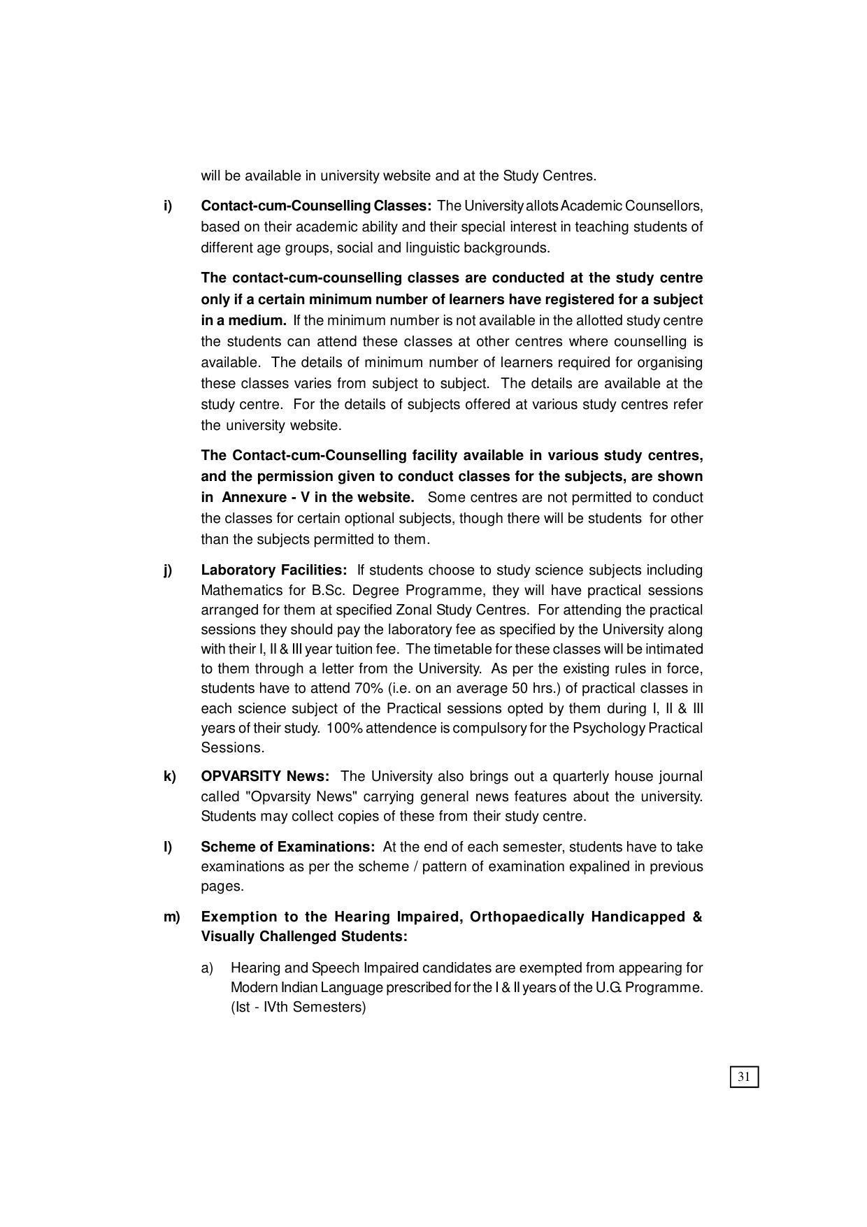 Dr. B.R. Ambedkar Open University (BRAOU) Hyderabad UG Prospectus - Page 39