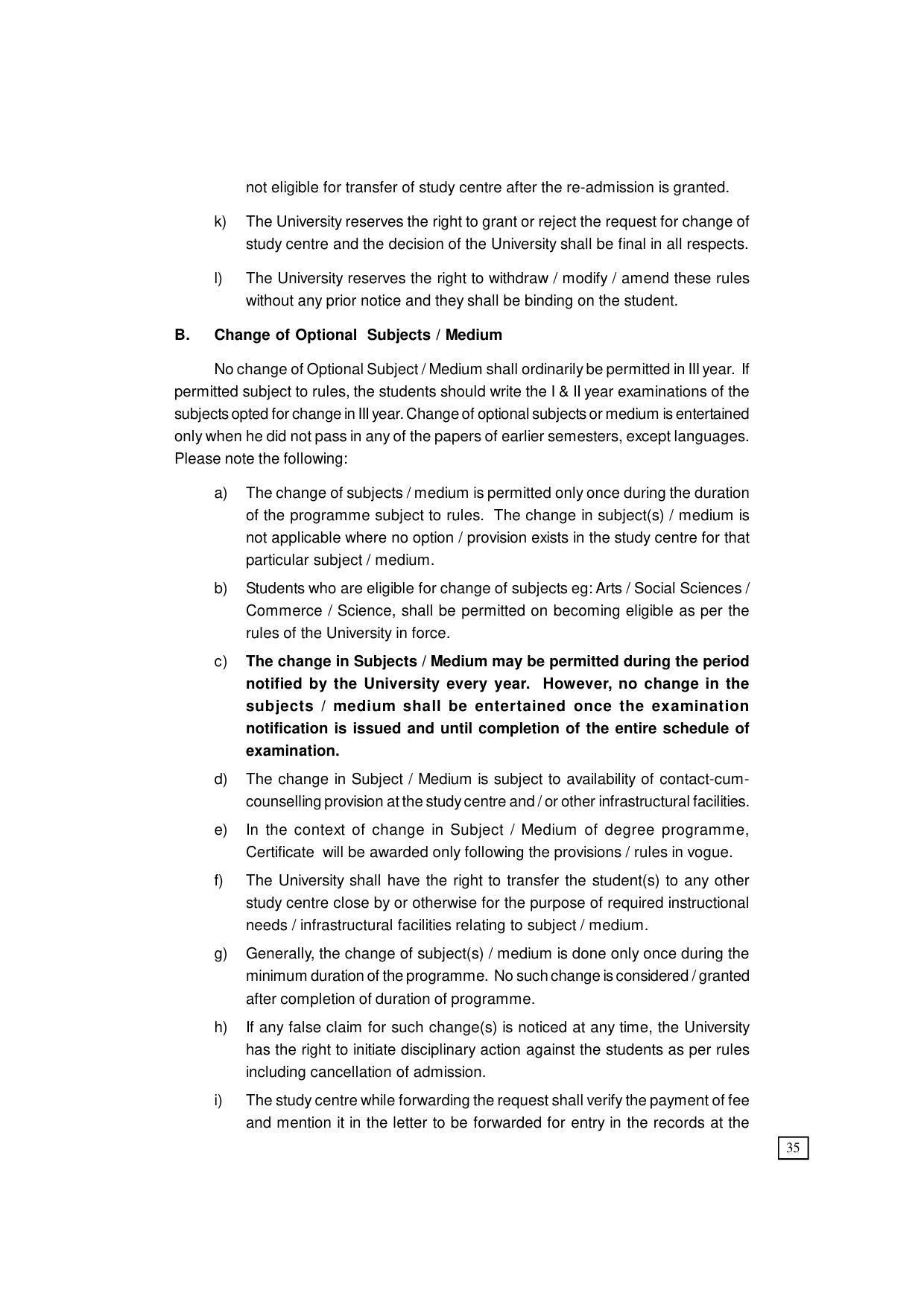 Dr. B.R. Ambedkar Open University (BRAOU) Hyderabad UG Prospectus - Page 43
