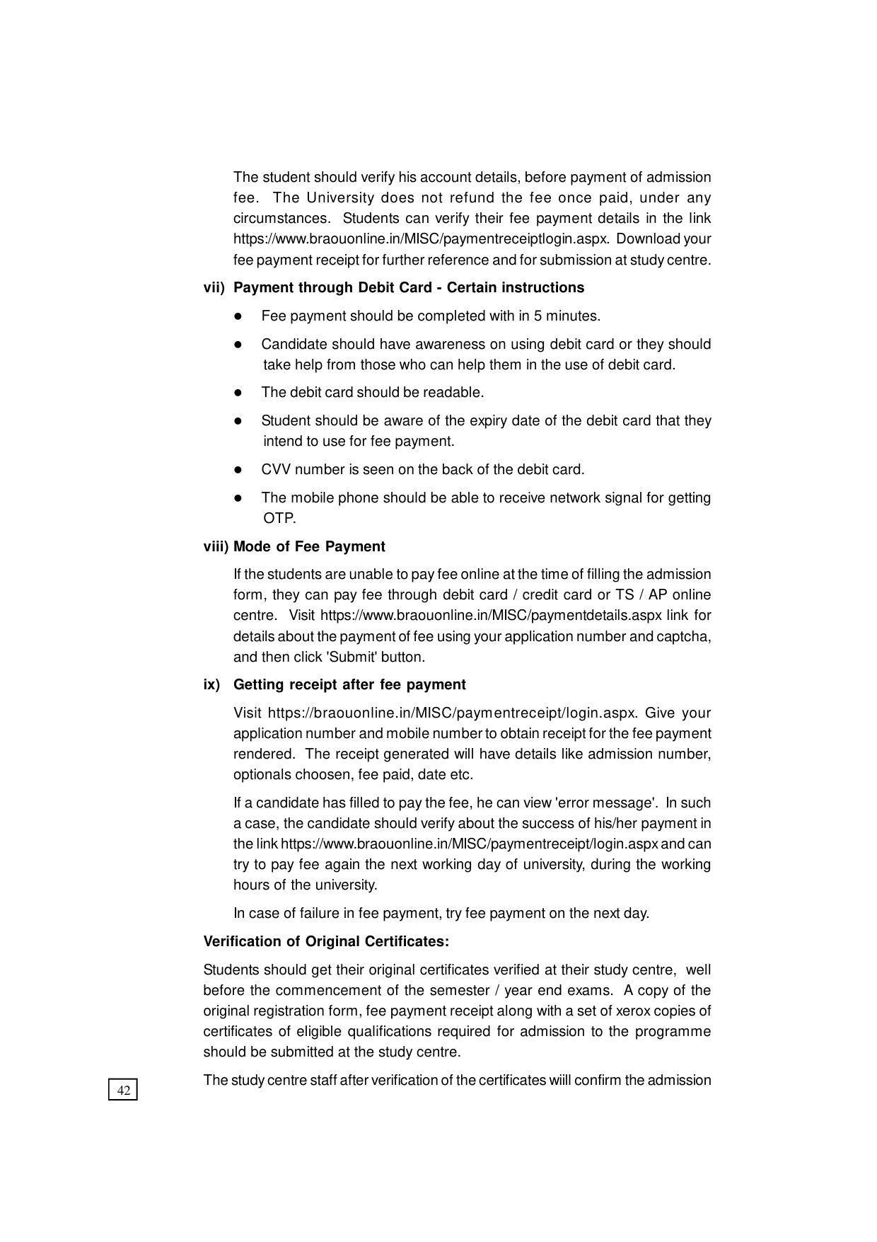 Dr. B.R. Ambedkar Open University (BRAOU) Hyderabad UG Prospectus - Page 50