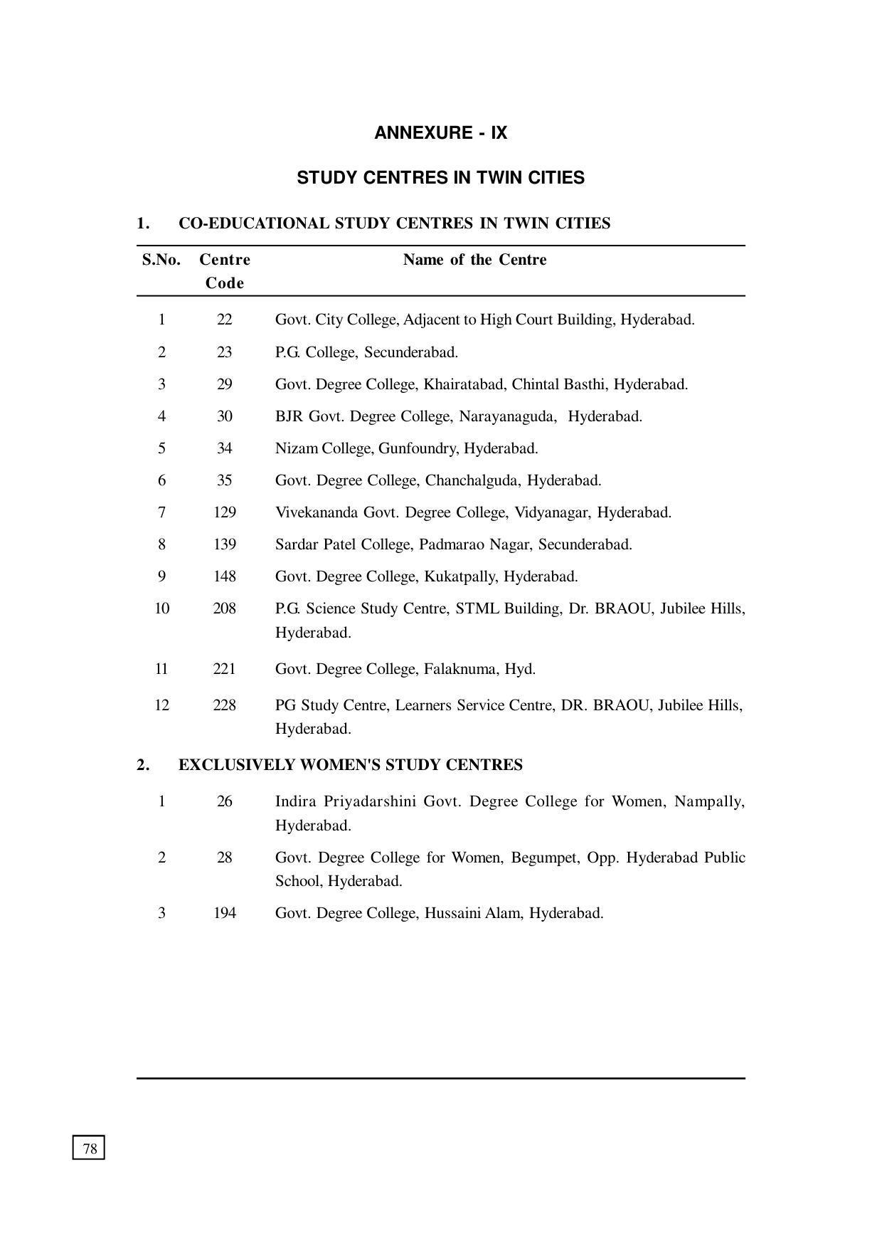 Dr. B.R. Ambedkar Open University (BRAOU) Hyderabad UG Prospectus - Page 86