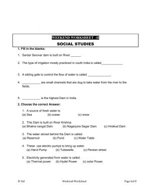 Worksheet for Class 4 Social Science Irrigation Assignment