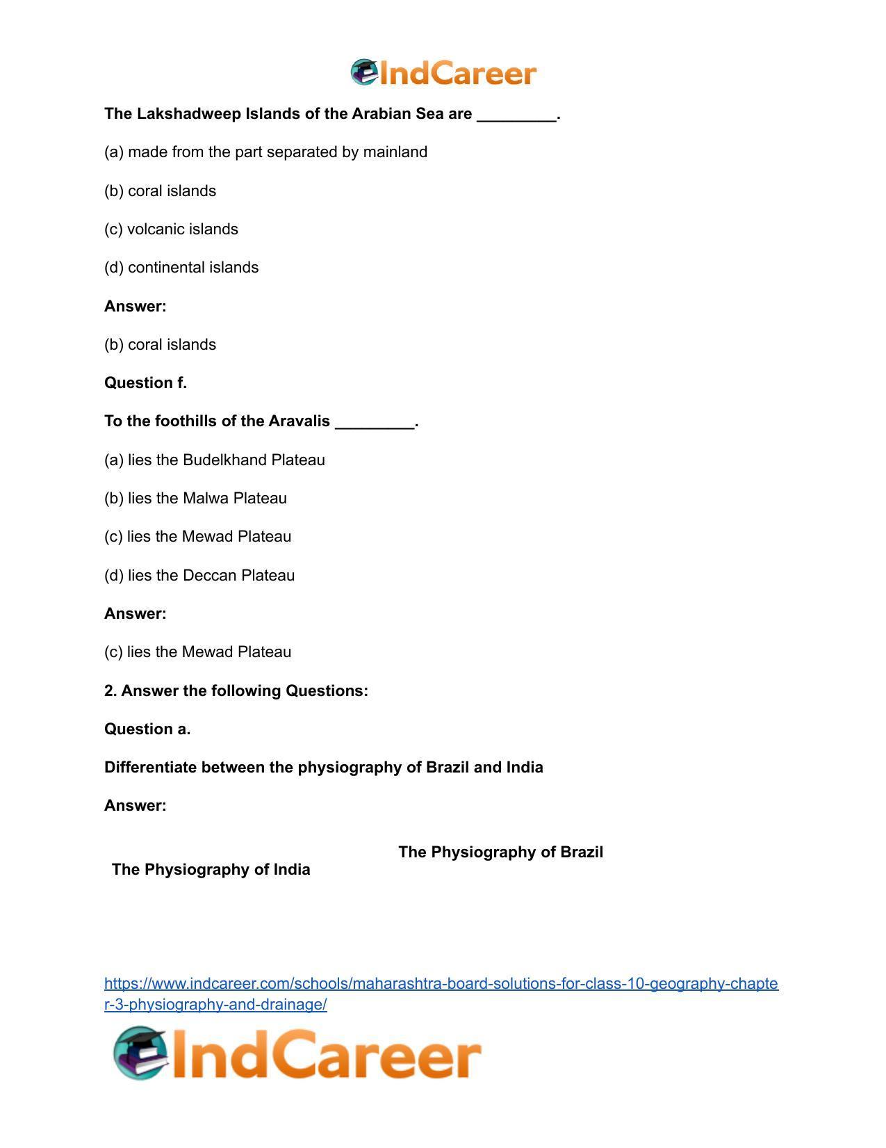 Maharashtra Board Solutions for Class 10- Geography: Chapter 3- Physiography and Drainage - Page 4