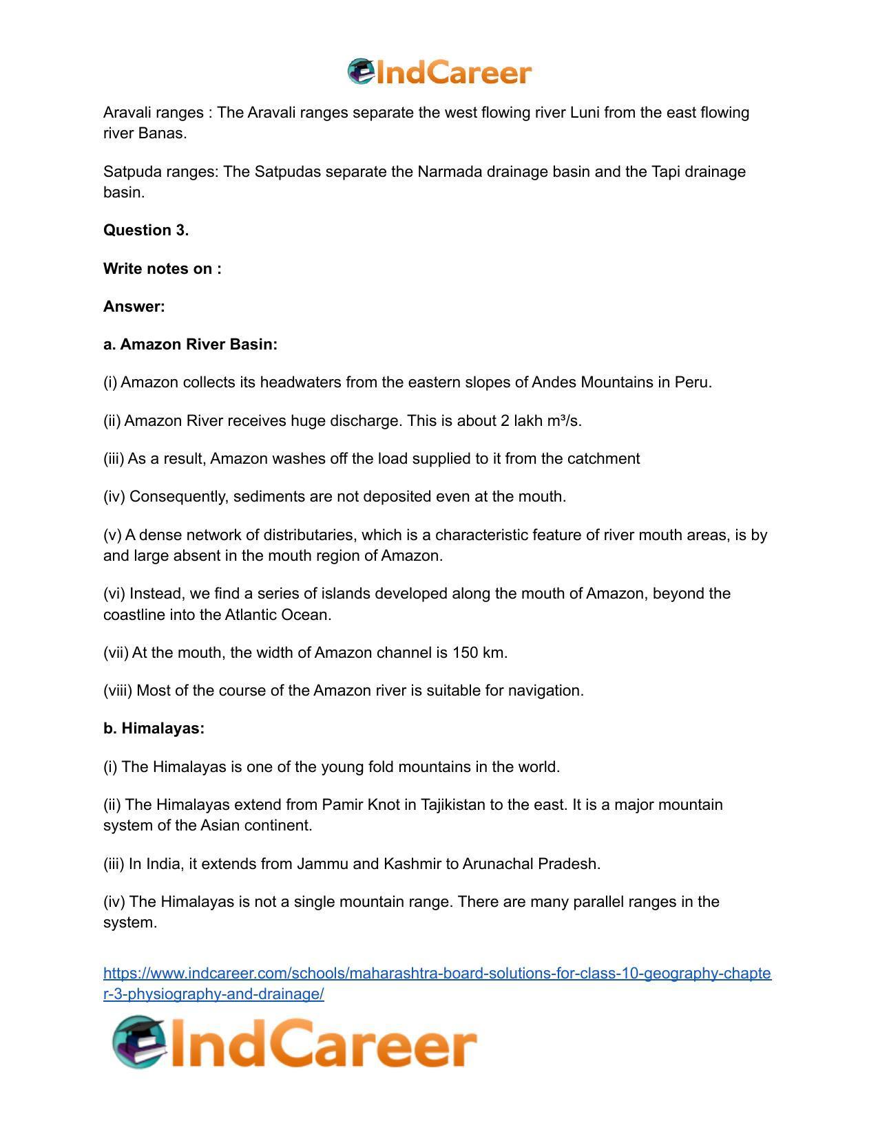 Maharashtra Board Solutions for Class 10- Geography: Chapter 3- Physiography and Drainage - Page 8