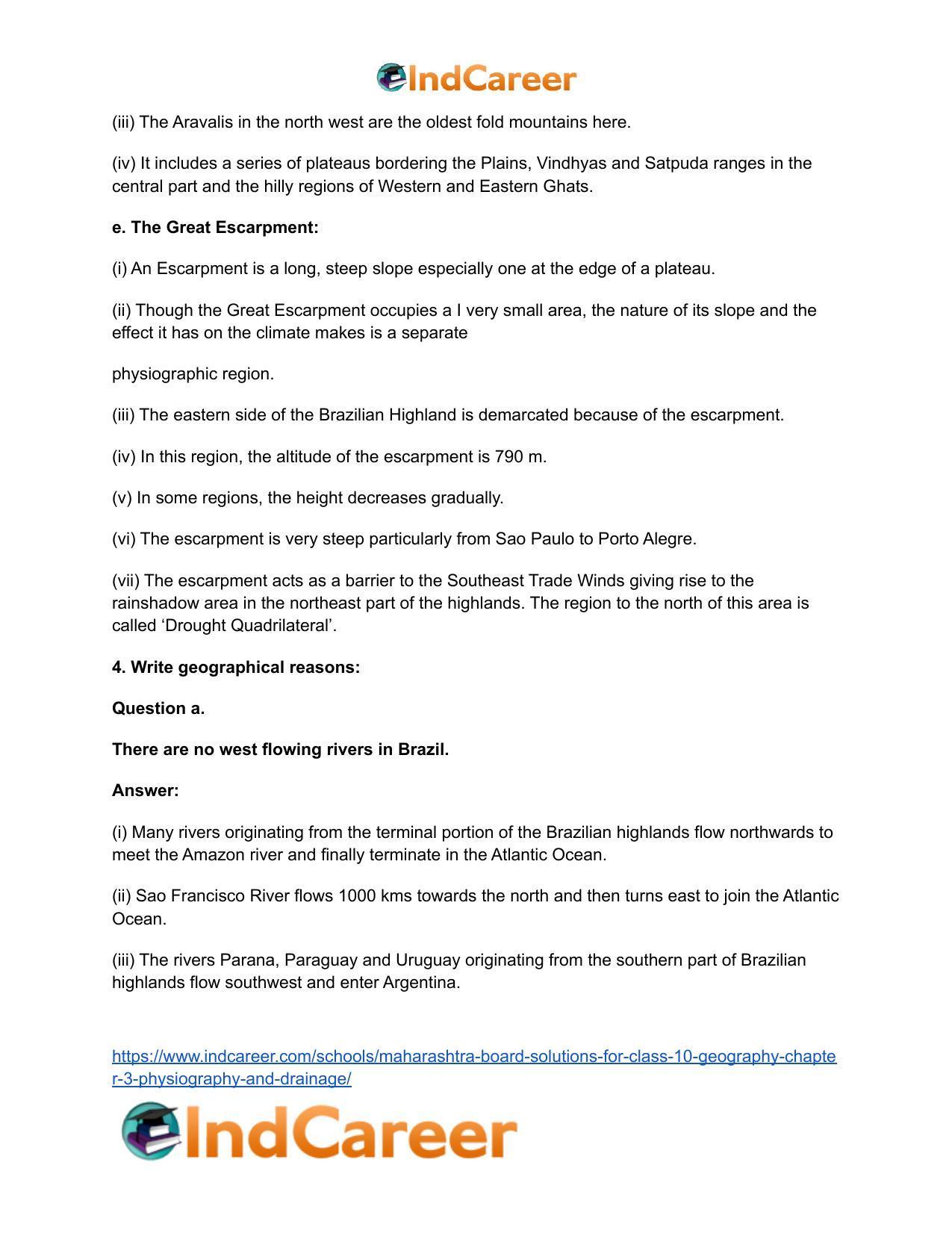 Maharashtra Board Solutions for Class 10- Geography: Chapter 3- Physiography and Drainage - Page 10
