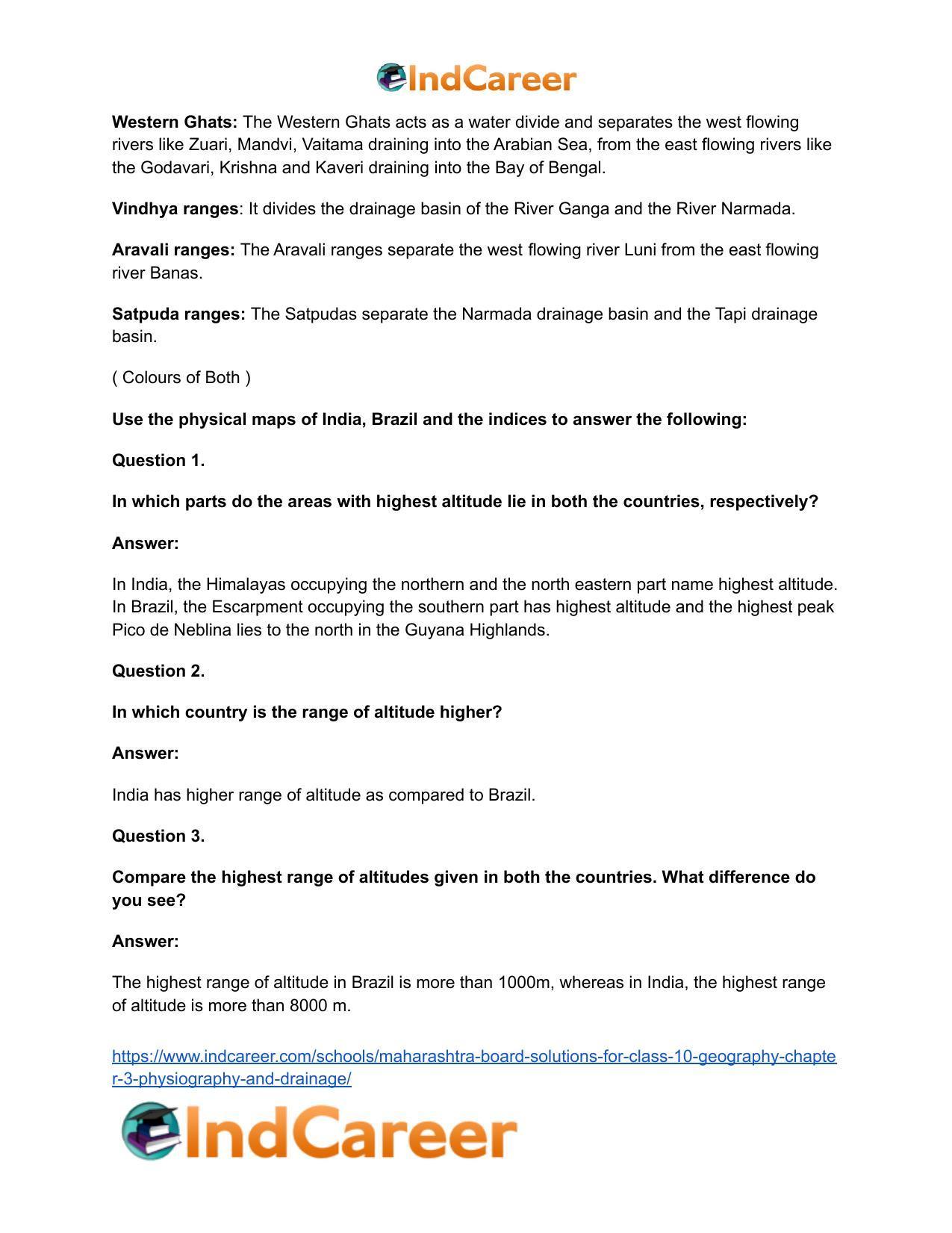 Maharashtra Board Solutions for Class 10- Geography: Chapter 3- Physiography and Drainage - Page 24