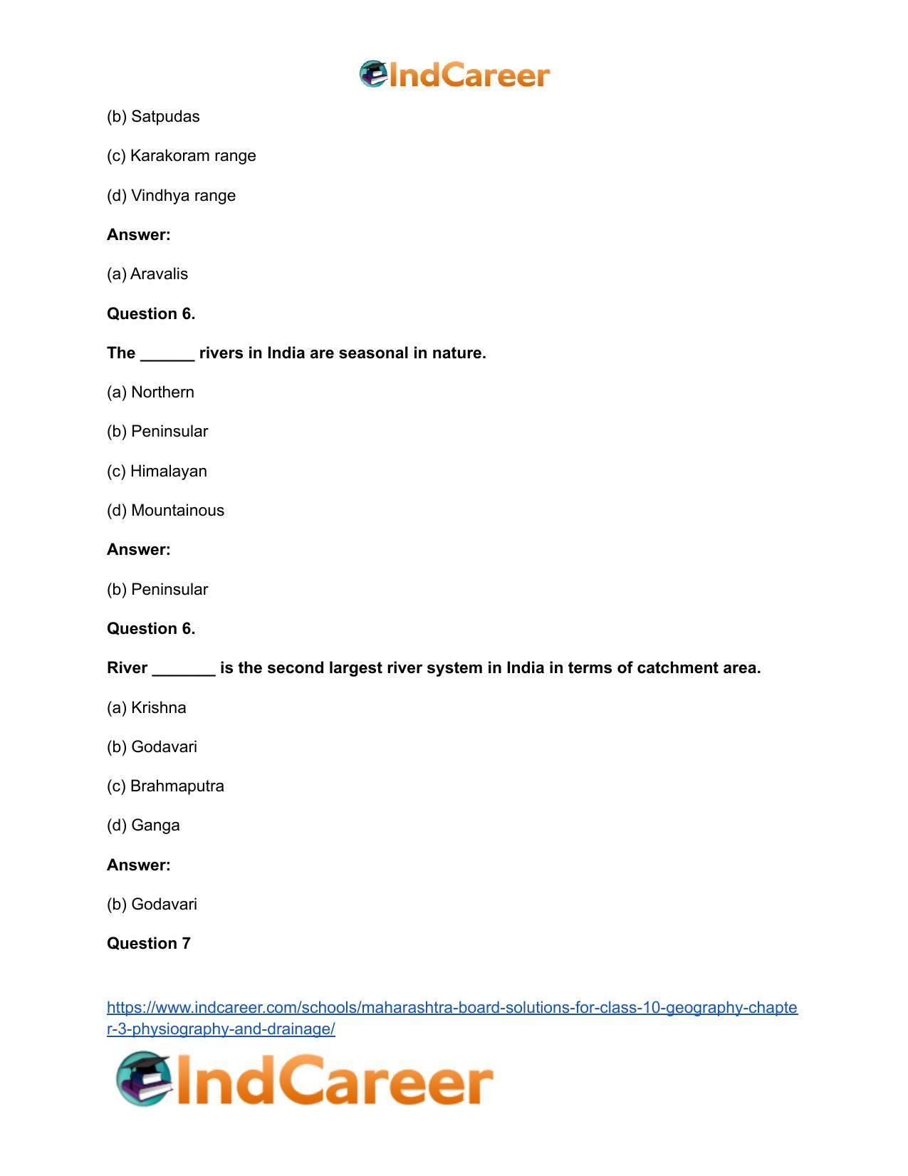 Maharashtra Board Solutions for Class 10- Geography: Chapter 3- Physiography and Drainage - Page 30