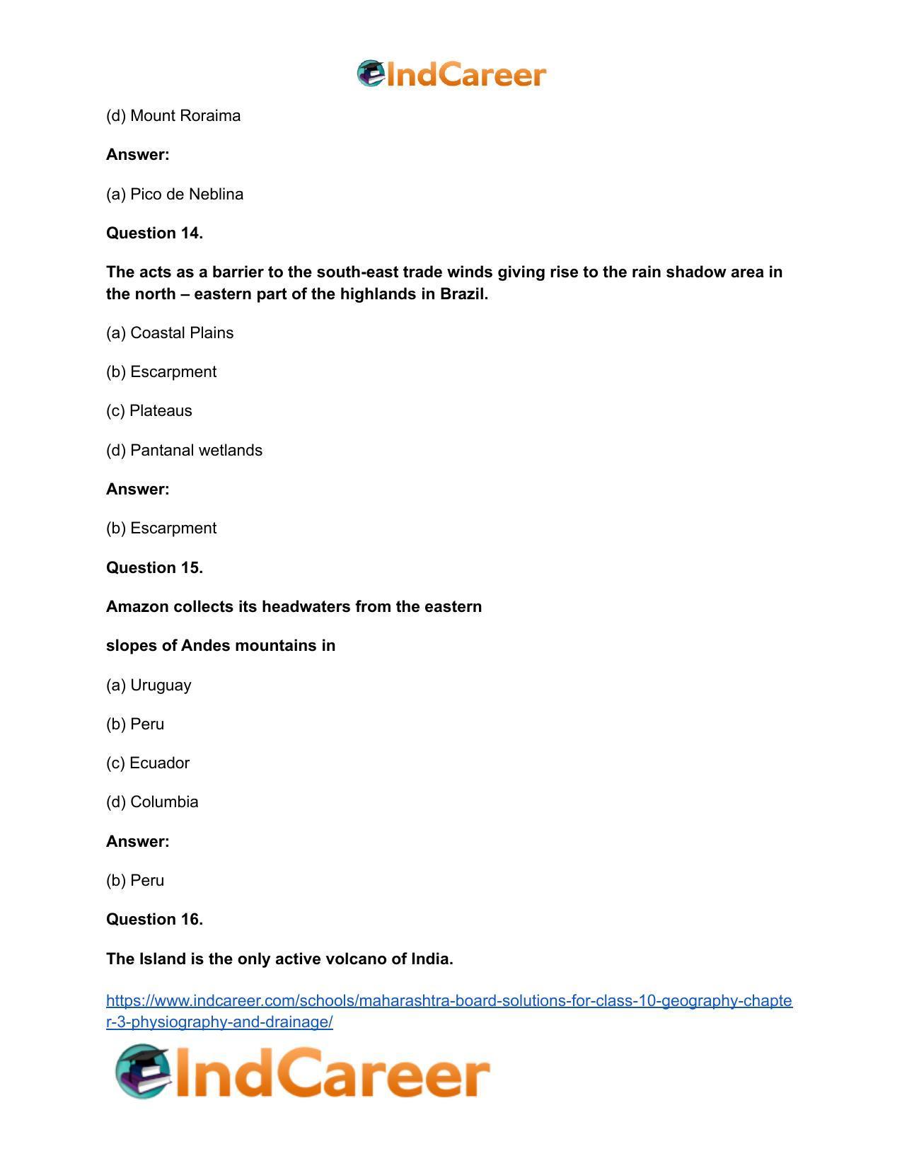 Maharashtra Board Solutions for Class 10- Geography: Chapter 3- Physiography and Drainage - Page 33