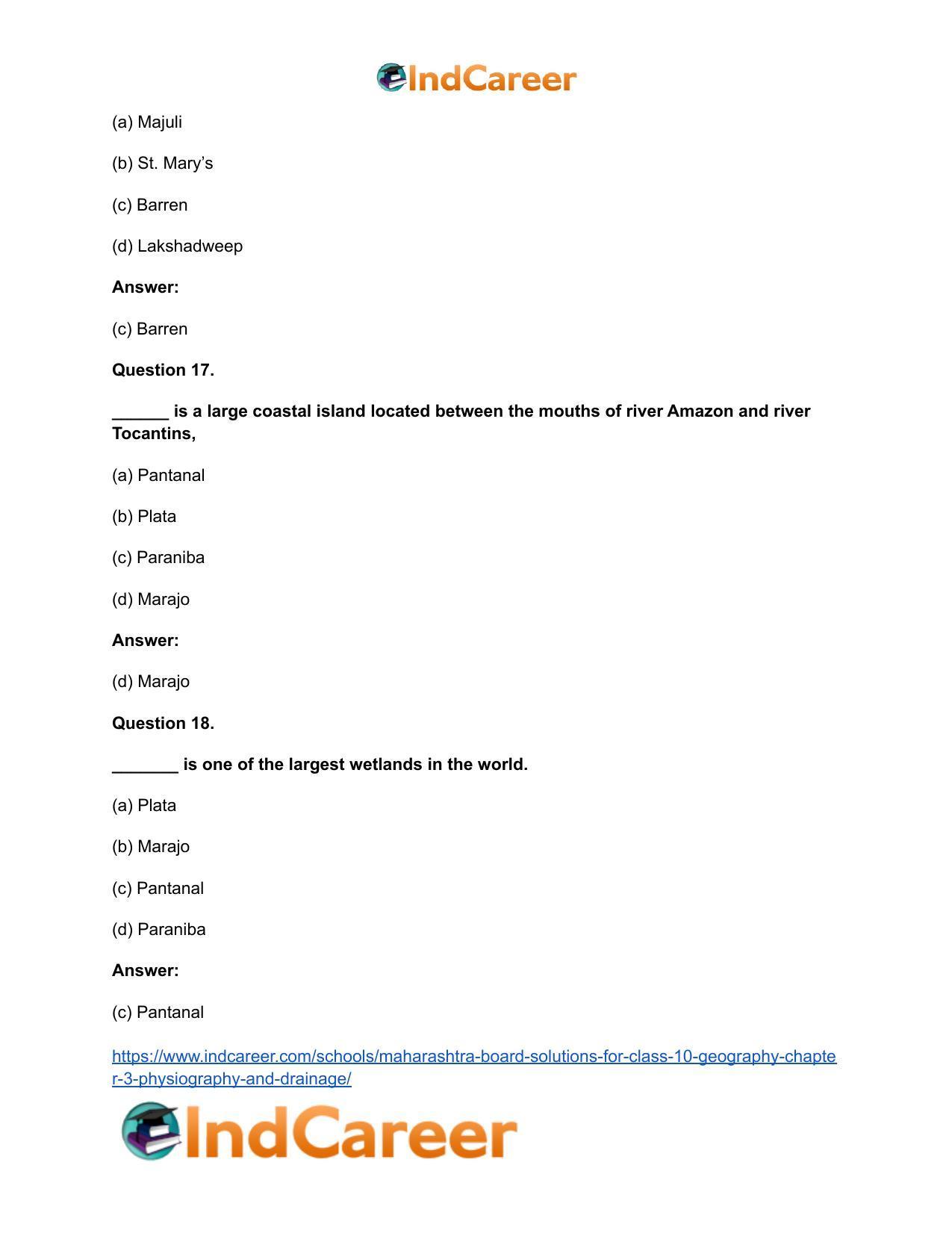 Maharashtra Board Solutions for Class 10- Geography: Chapter 3- Physiography and Drainage - Page 34