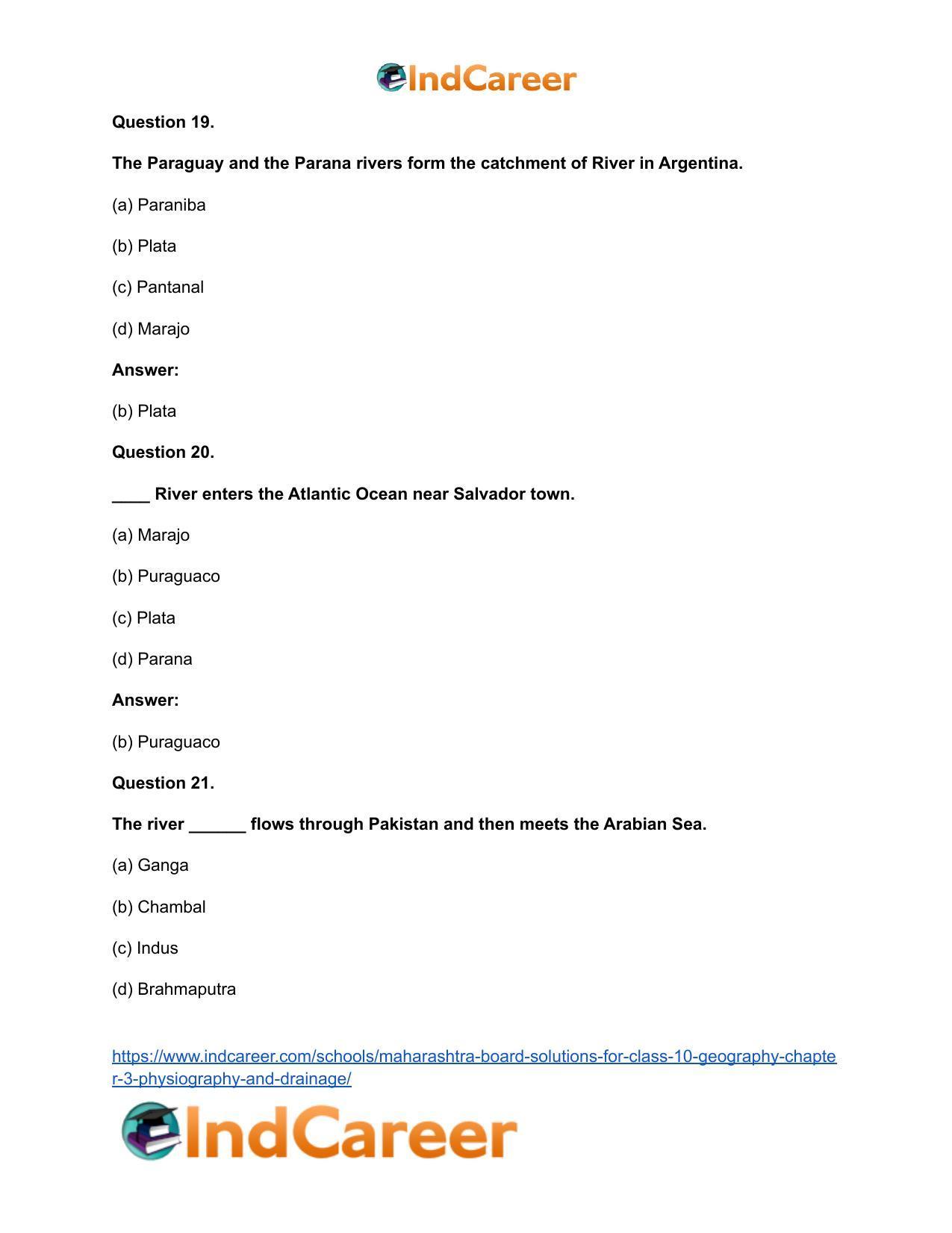 Maharashtra Board Solutions for Class 10- Geography: Chapter 3- Physiography and Drainage - Page 35