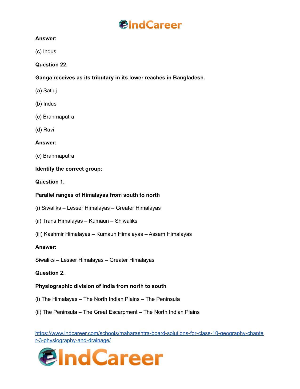 Maharashtra Board Solutions for Class 10- Geography: Chapter 3- Physiography and Drainage - Page 36