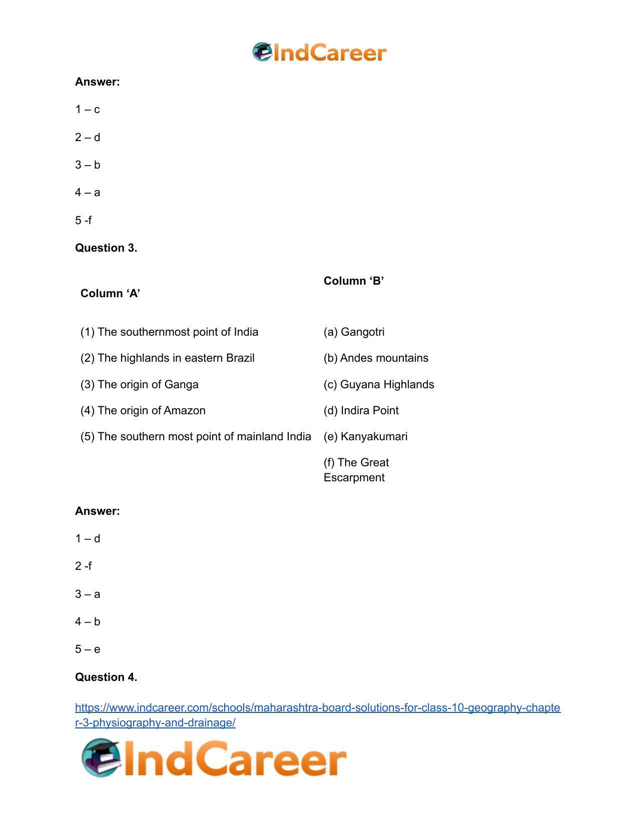 Maharashtra Board Solutions for Class 10- Geography: Chapter 3- Physiography and Drainage - Page 39