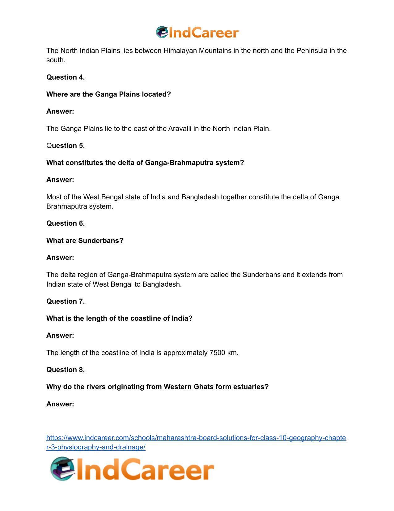 Maharashtra Board Solutions for Class 10- Geography: Chapter 3- Physiography and Drainage - Page 41
