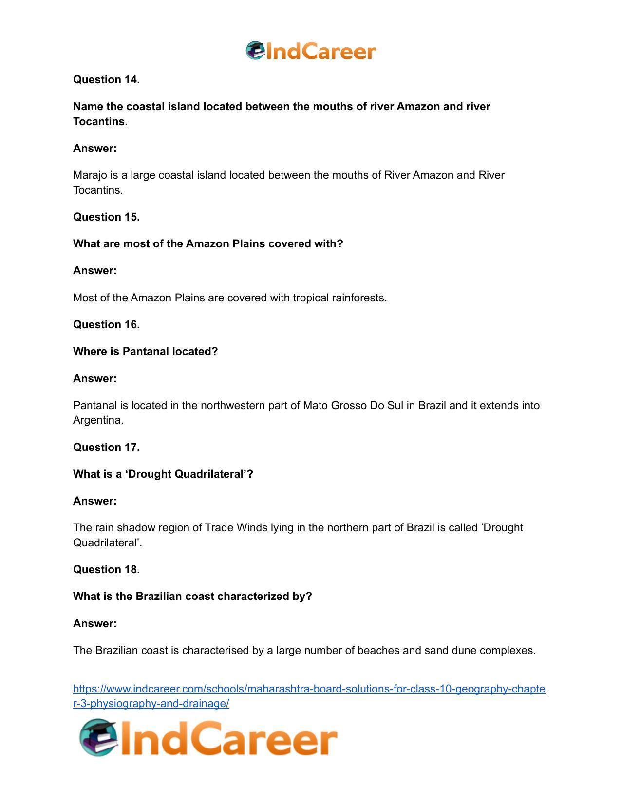 Maharashtra Board Solutions for Class 10- Geography: Chapter 3- Physiography and Drainage - Page 43