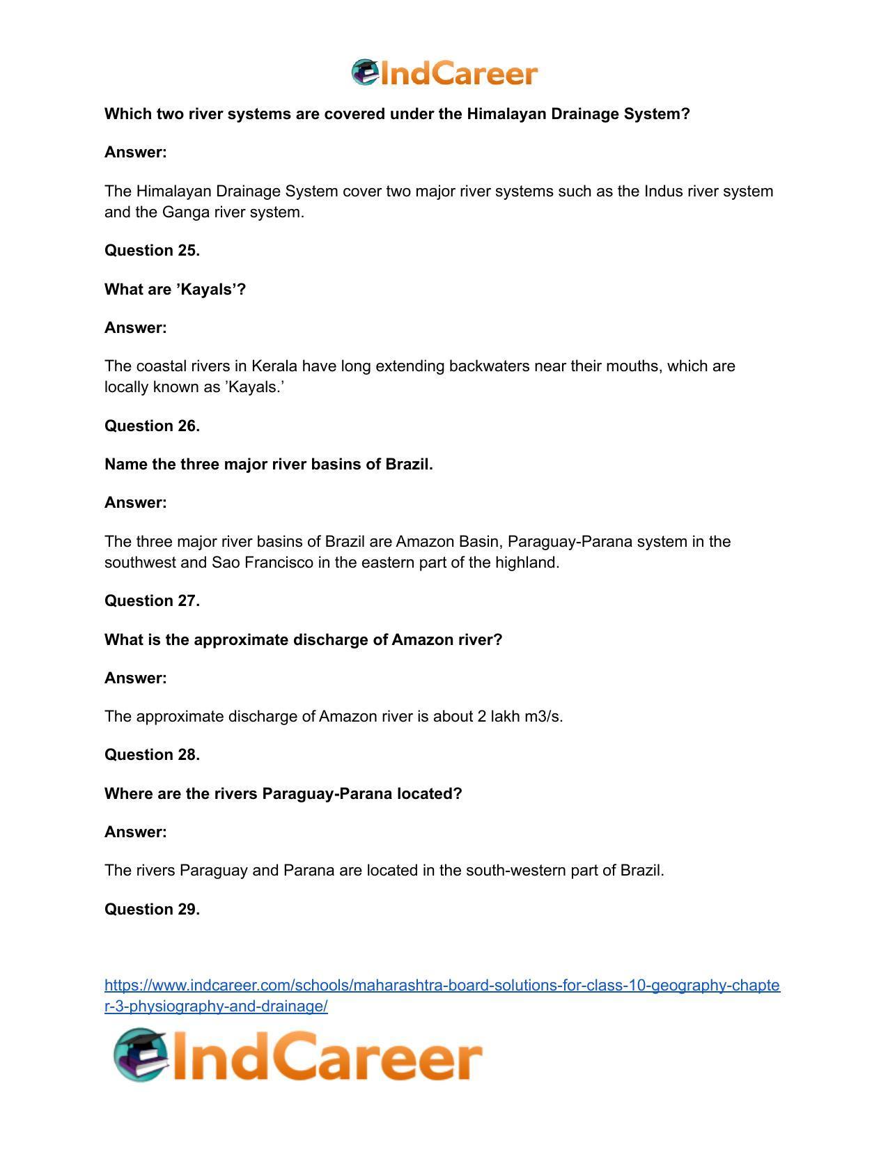 Maharashtra Board Solutions for Class 10- Geography: Chapter 3- Physiography and Drainage - Page 45
