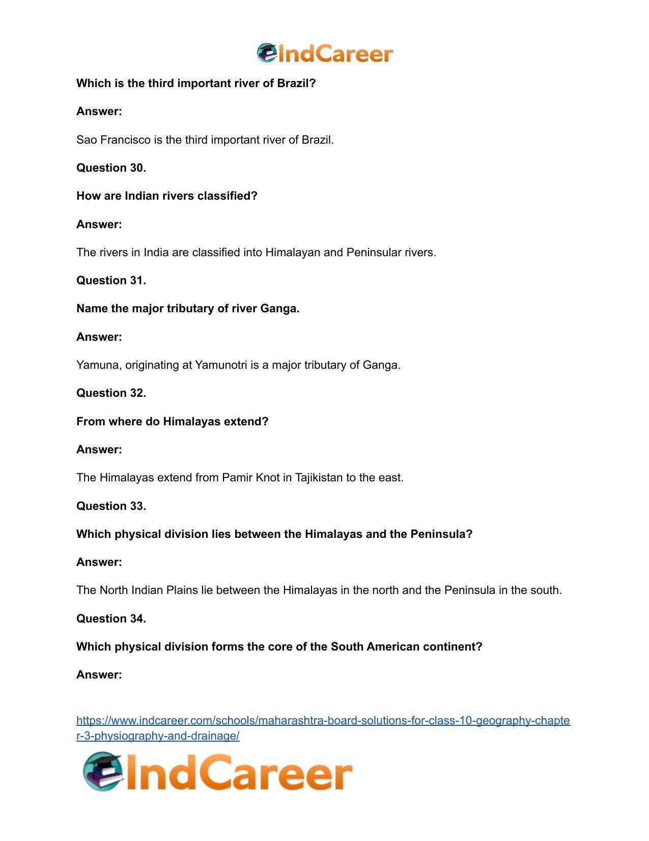 Maharashtra Board Solutions for Class 10- Geography: Chapter 3- Physiography and Drainage - Page 46