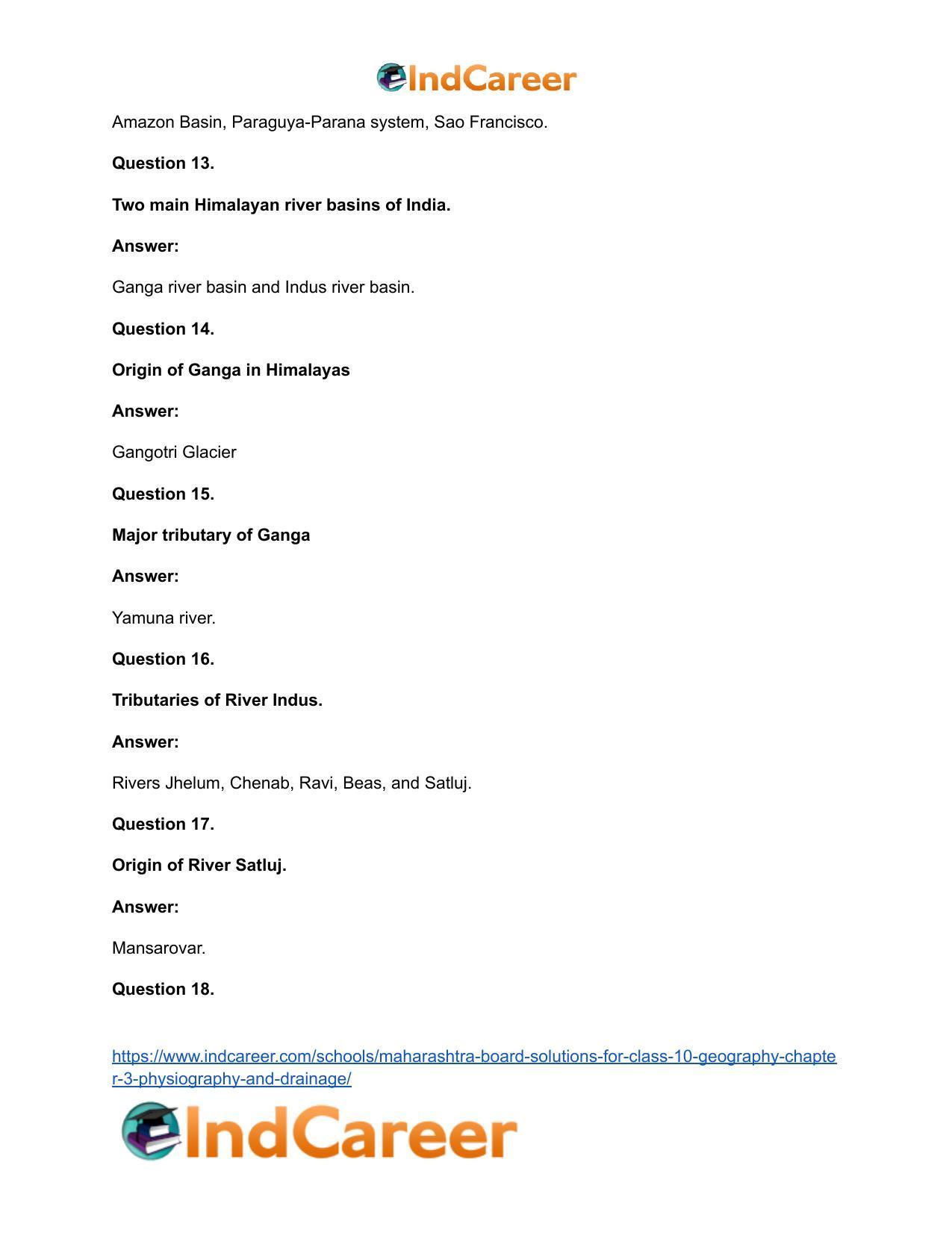 Maharashtra Board Solutions for Class 10- Geography: Chapter 3- Physiography and Drainage - Page 50