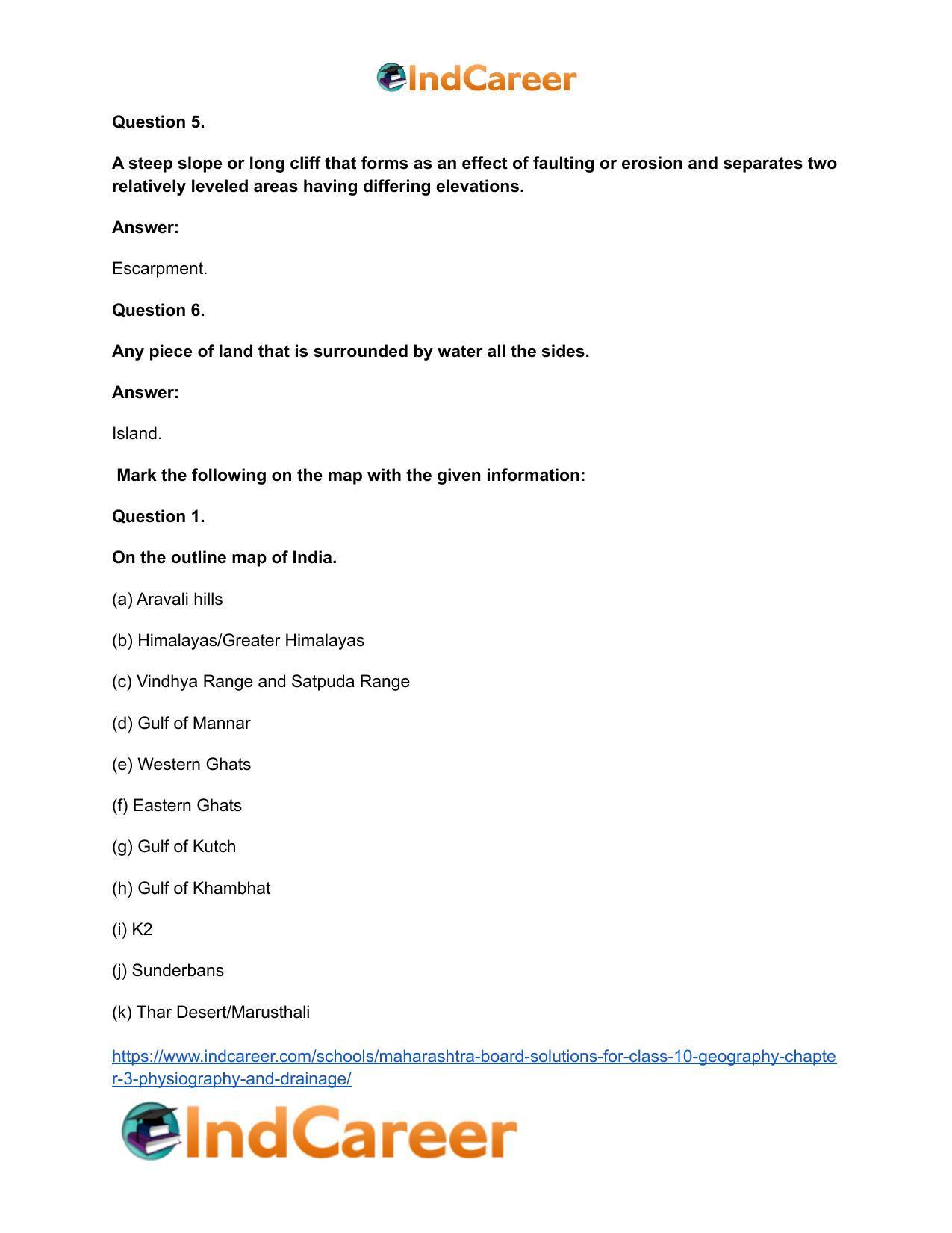 Maharashtra Board Solutions for Class 10- Geography: Chapter 3- Physiography and Drainage - Page 54