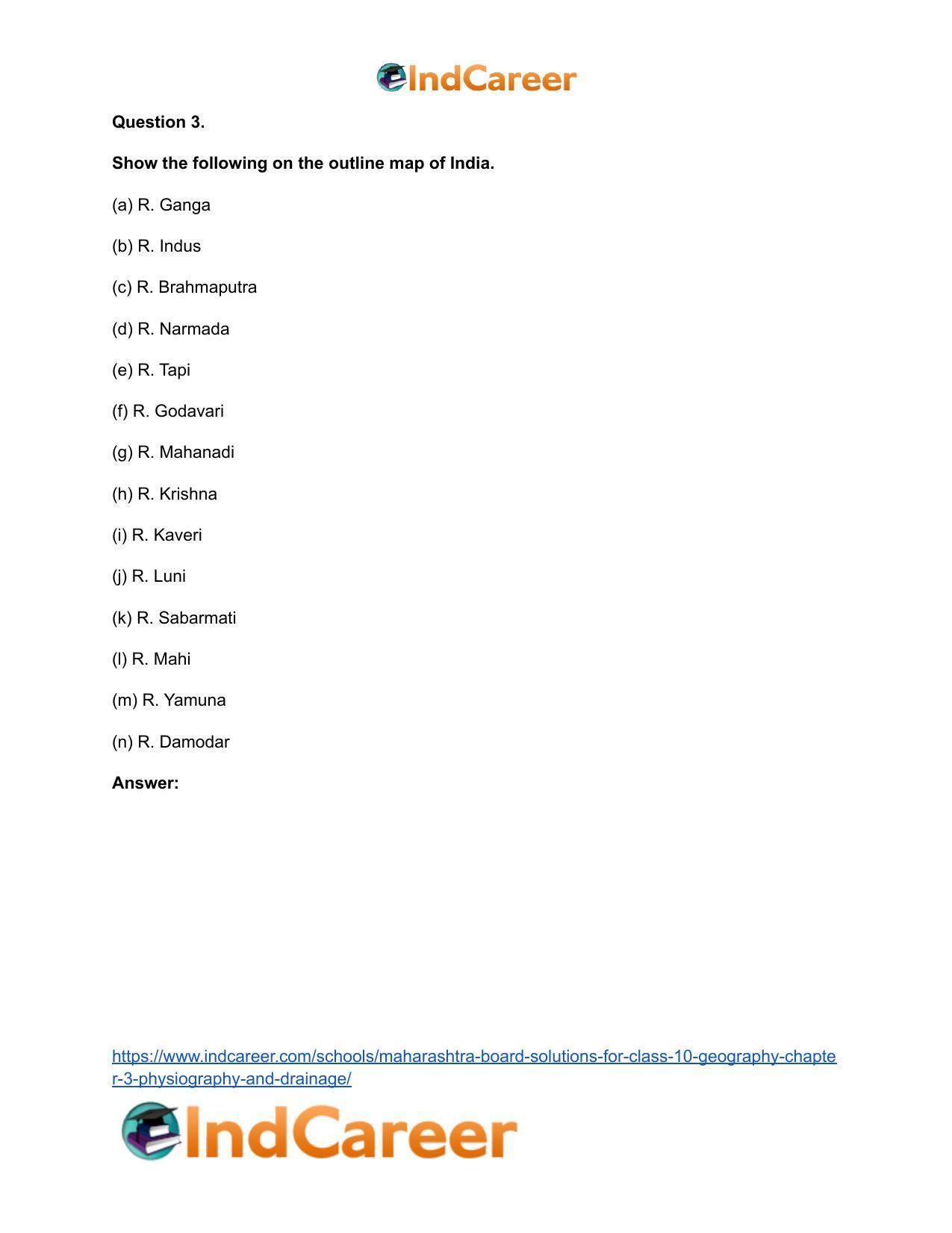 Maharashtra Board Solutions for Class 10- Geography: Chapter 3- Physiography and Drainage - Page 58