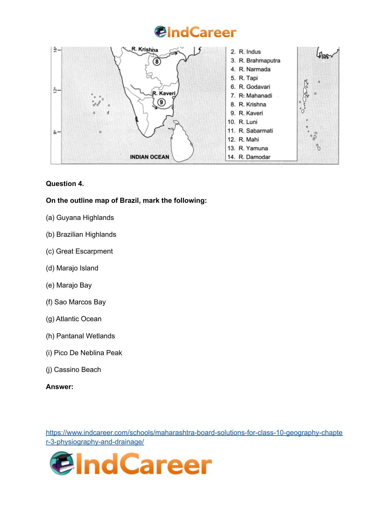 Maharashtra Board Solutions for Class 10- Geography: Chapter 3- Physiography and Drainage - Page 60