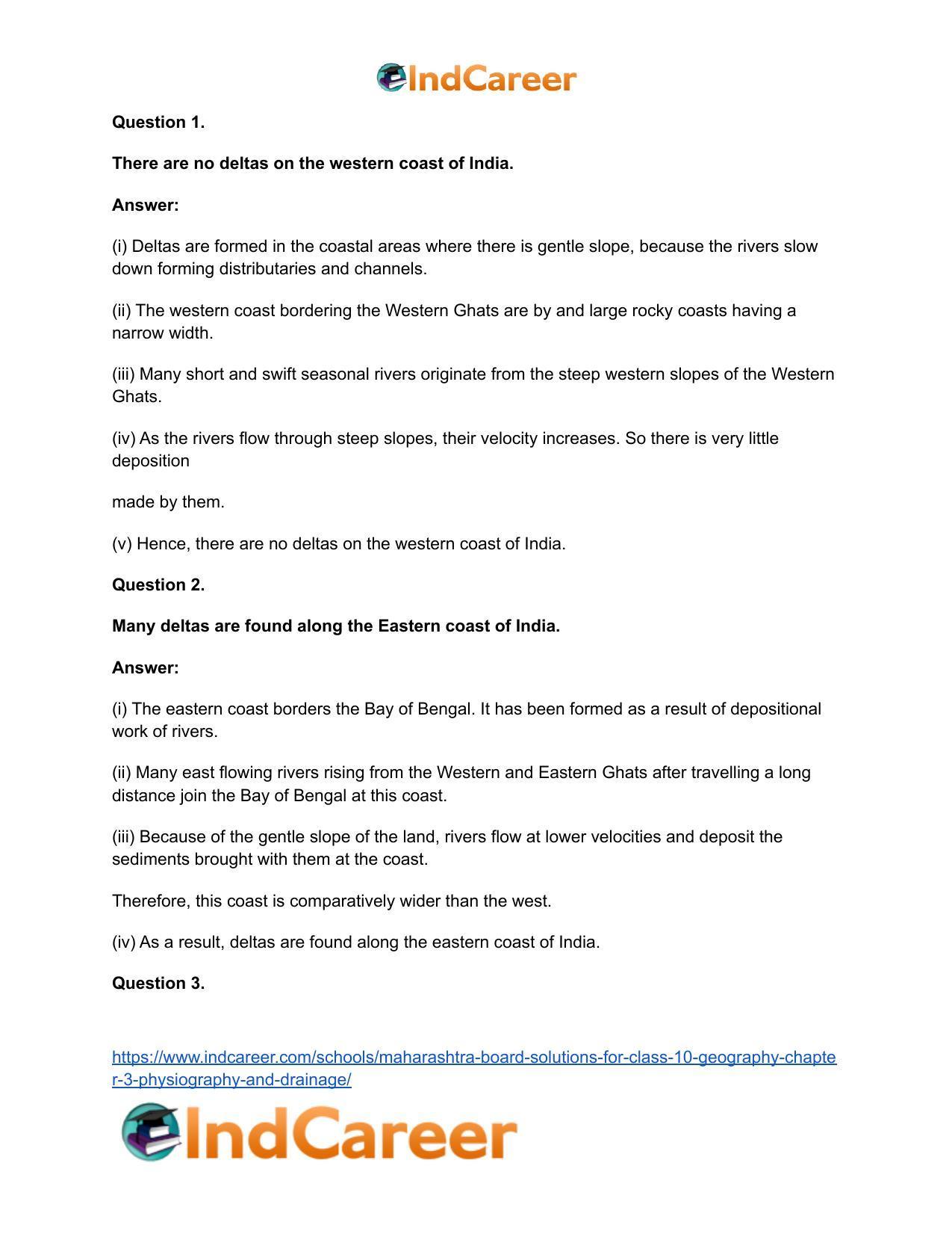 Maharashtra Board Solutions for Class 10- Geography: Chapter 3- Physiography and Drainage - Page 64