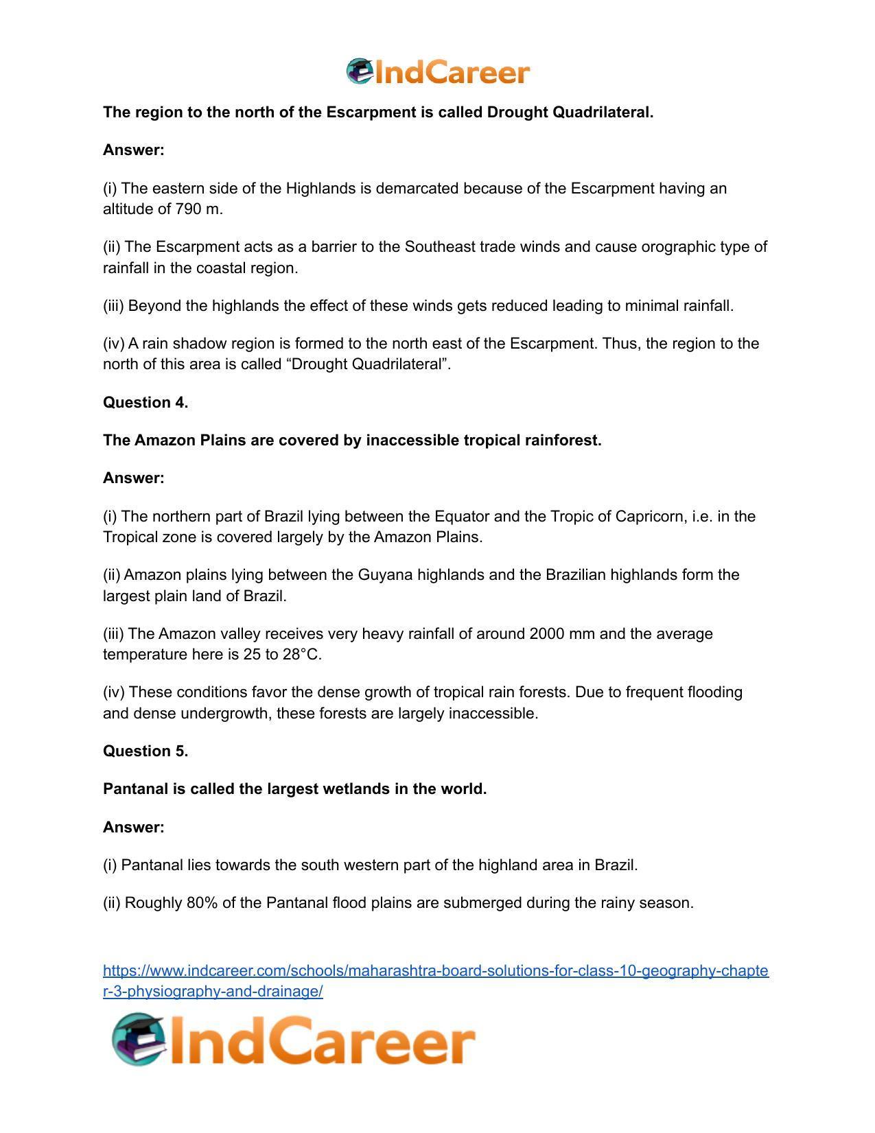 Maharashtra Board Solutions for Class 10- Geography: Chapter 3- Physiography and Drainage - Page 65