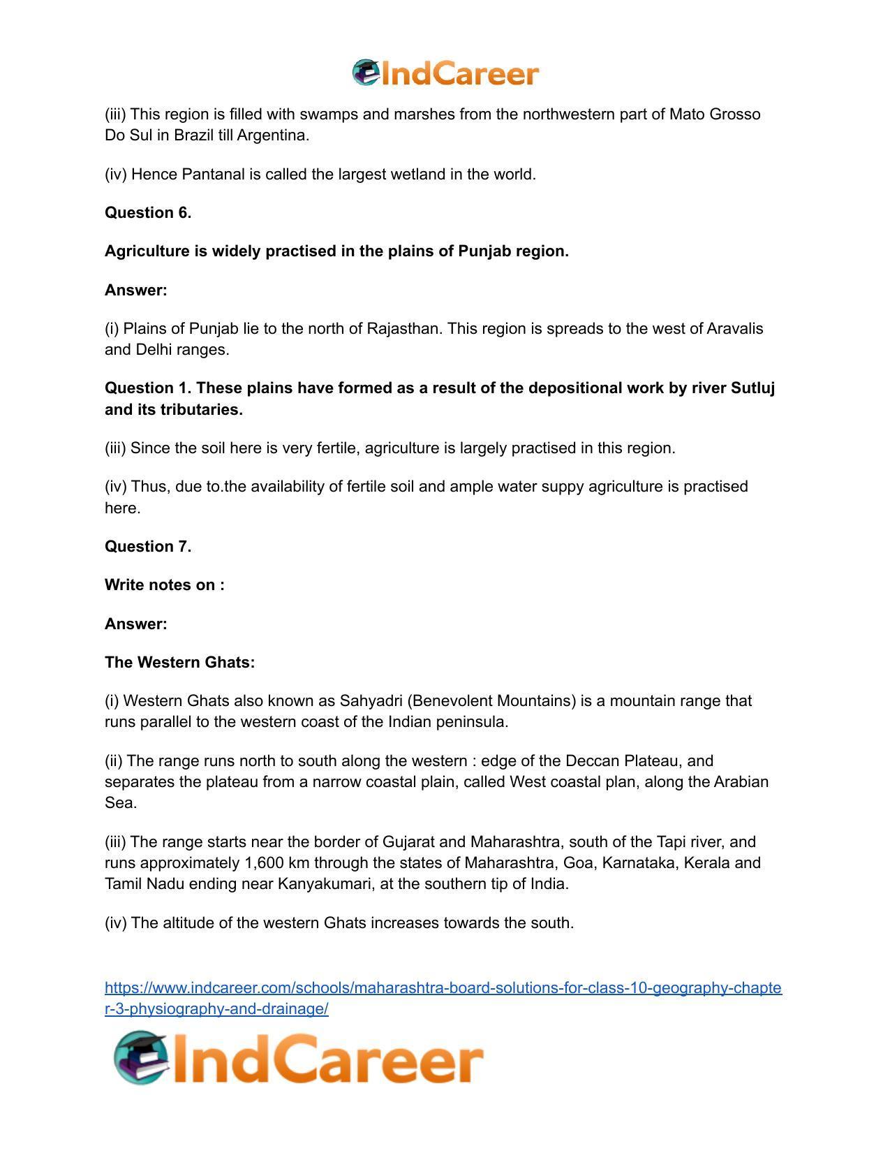 Maharashtra Board Solutions for Class 10- Geography: Chapter 3- Physiography and Drainage - Page 66