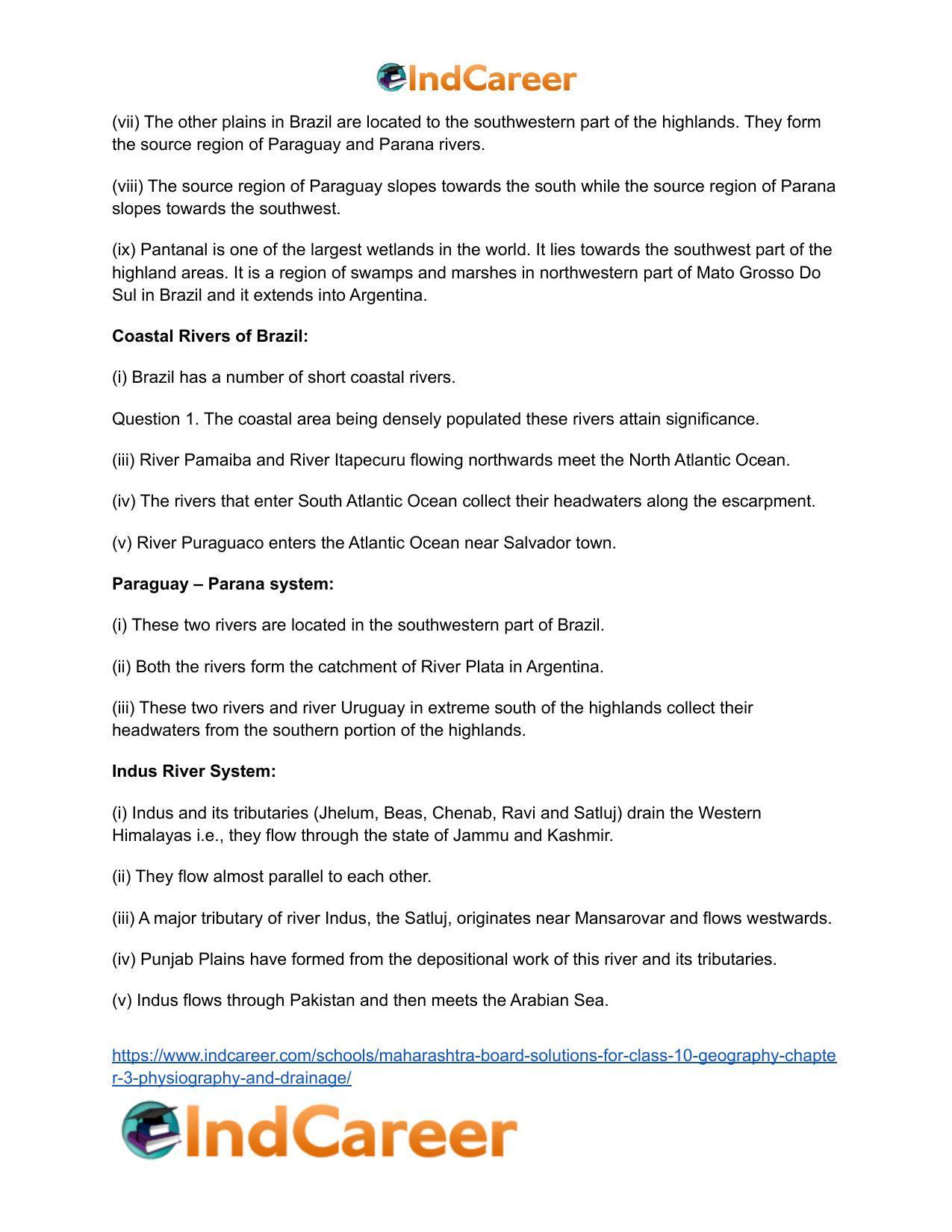 Maharashtra Board Solutions for Class 10- Geography: Chapter 3- Physiography and Drainage - Page 69